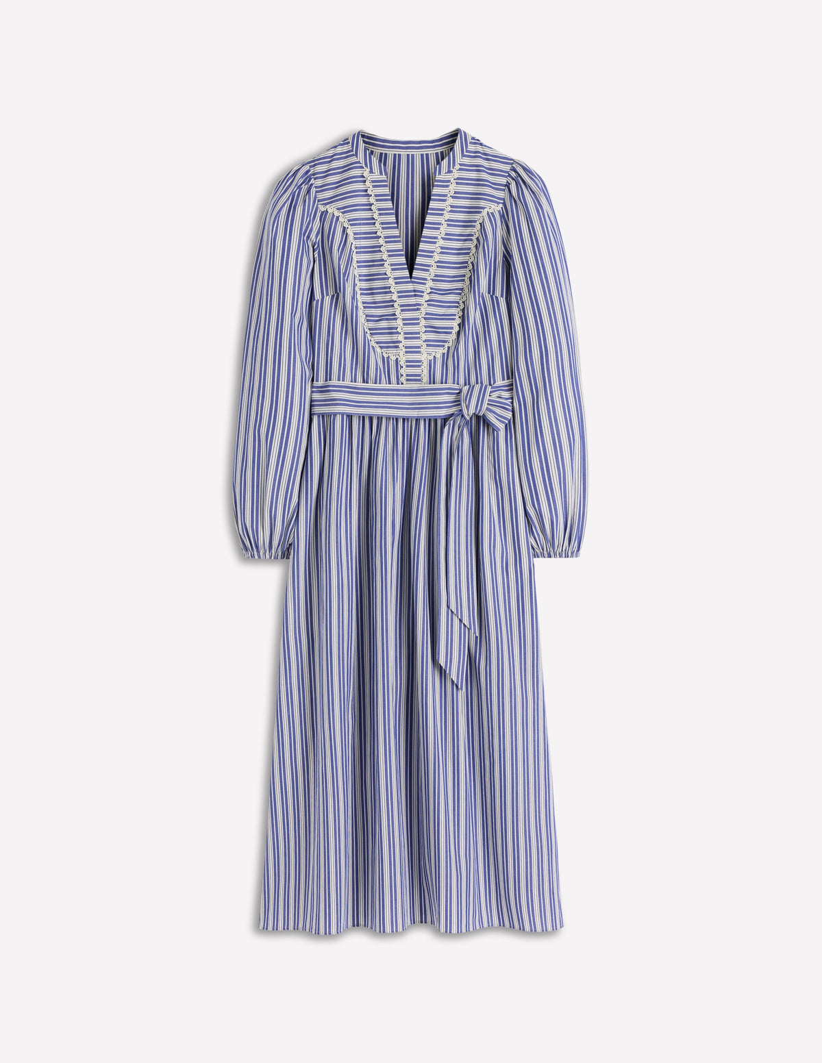 Cary Cotton Midi Dress-Bright Blue Varigated Stripe - Image 6