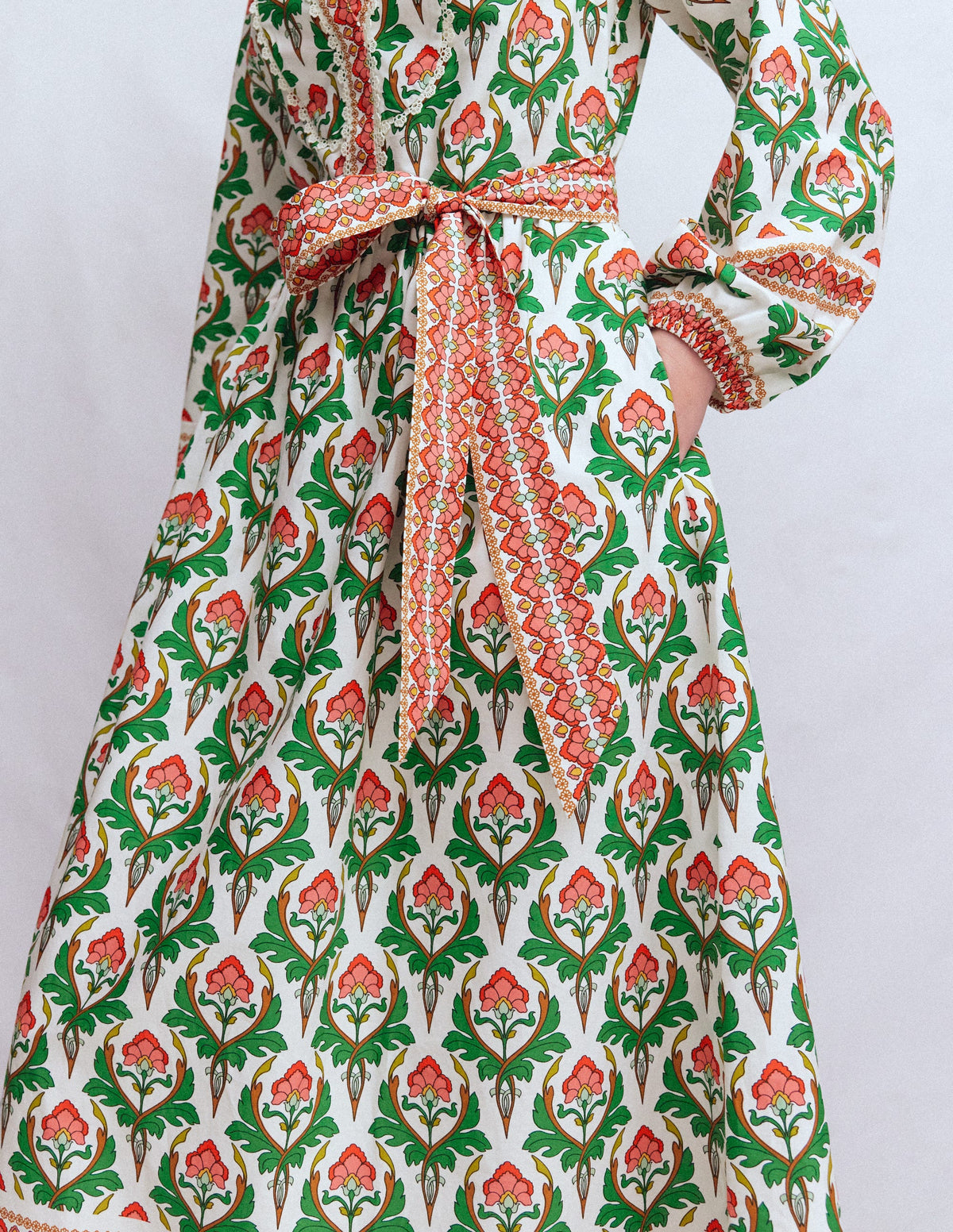 Cary Baumwoll-Midikleid-Bunt, Zierstempel-2