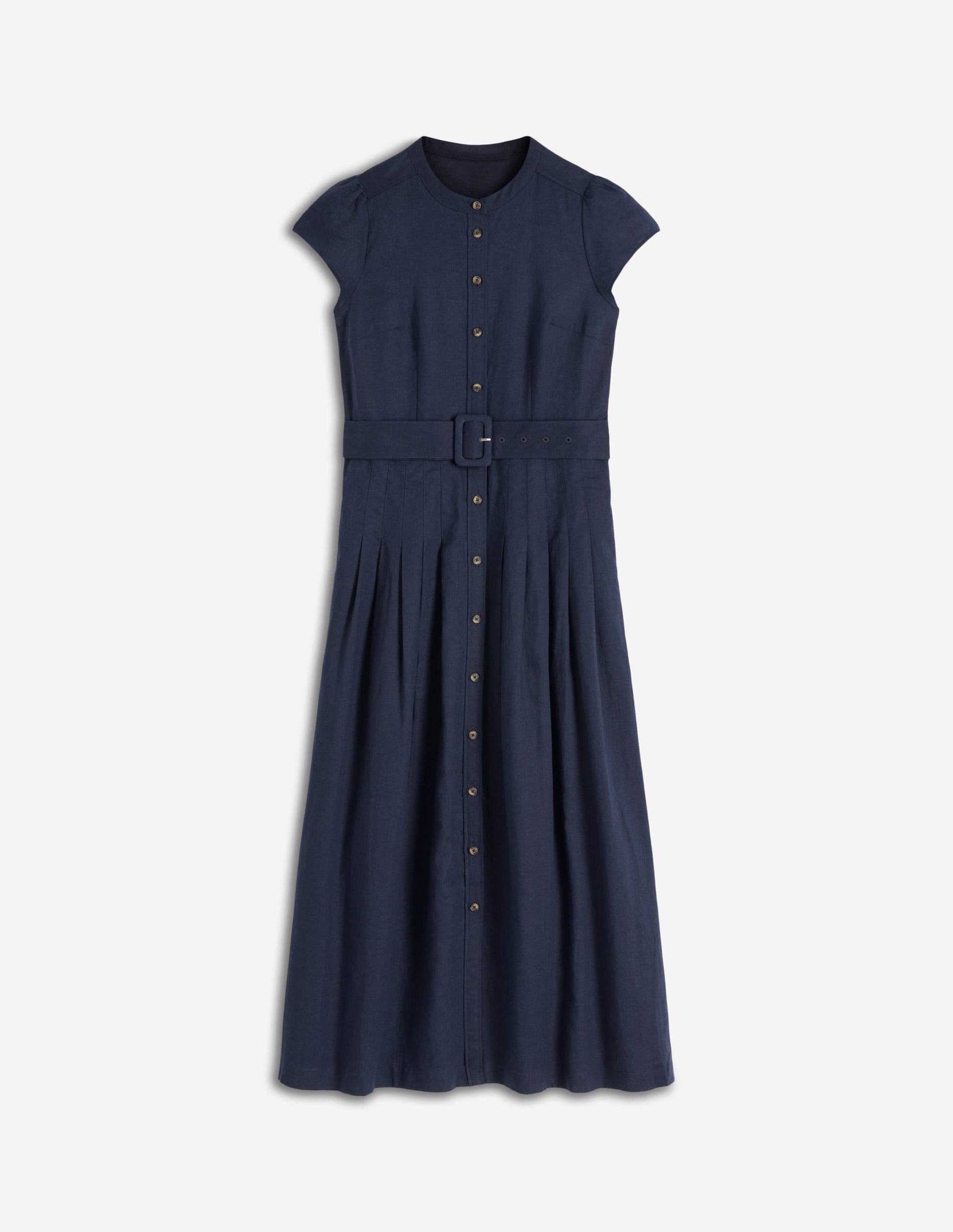 Arabella Kleid aus Leinenmischgewebe-Marineblau-5