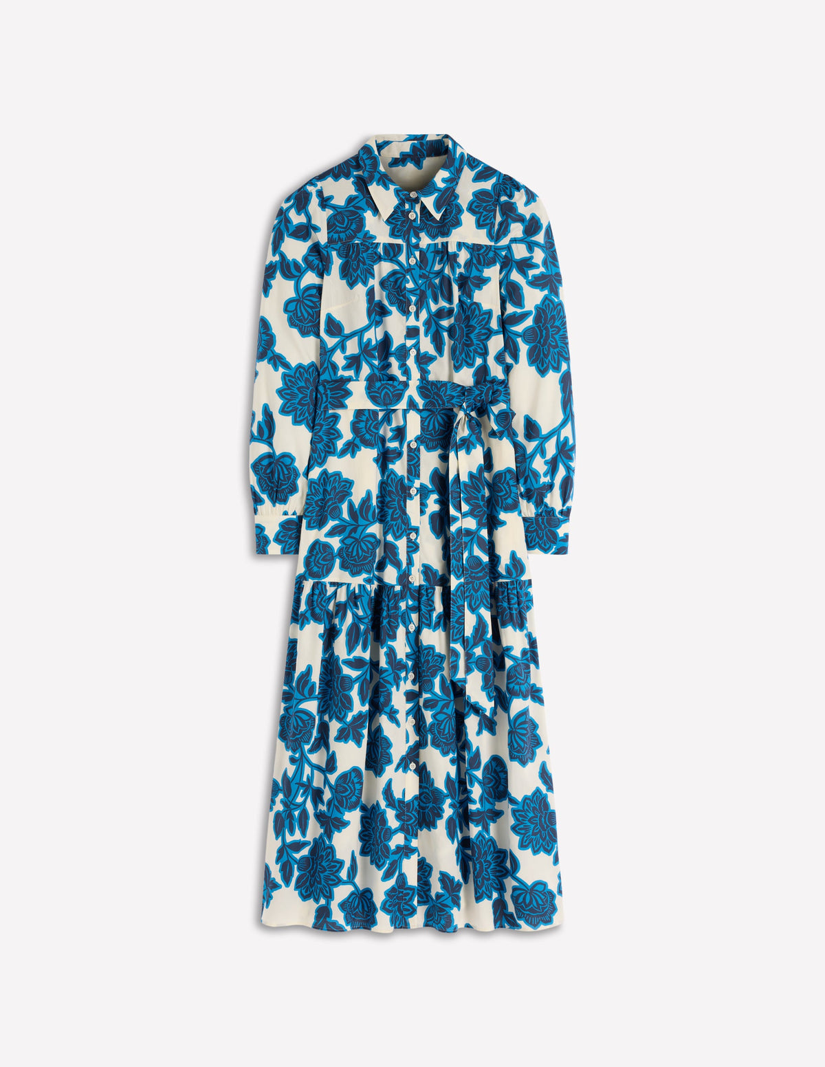 Ellie Maxi-Hemdblusenkleid aus Baumwolle-Naturweiß Blumenrausch-5