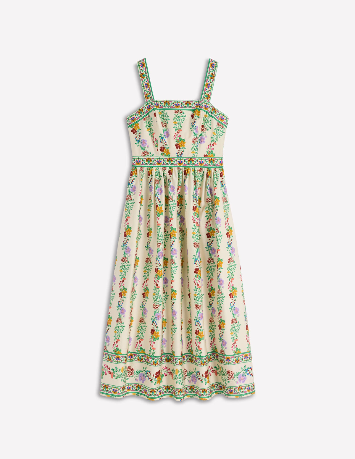 Kleid mit eckigem Ausschnitt für besondere Anlässe-Naturweiß, Kaskadenartige Blüten-9