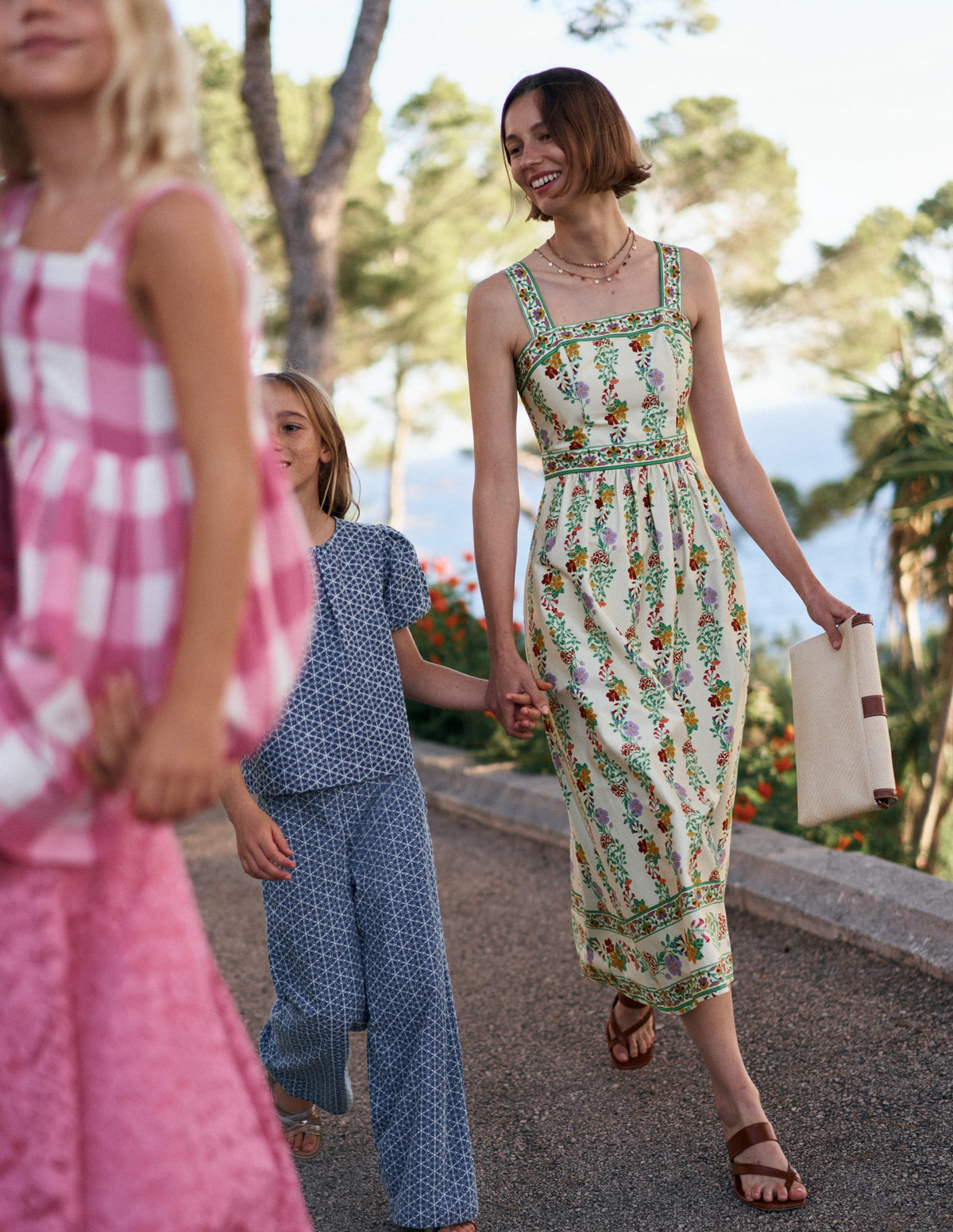 Kleid mit eckigem Ausschnitt für besondere Anlässe-Naturweiß, Kaskadenartige Blüten - Image 8