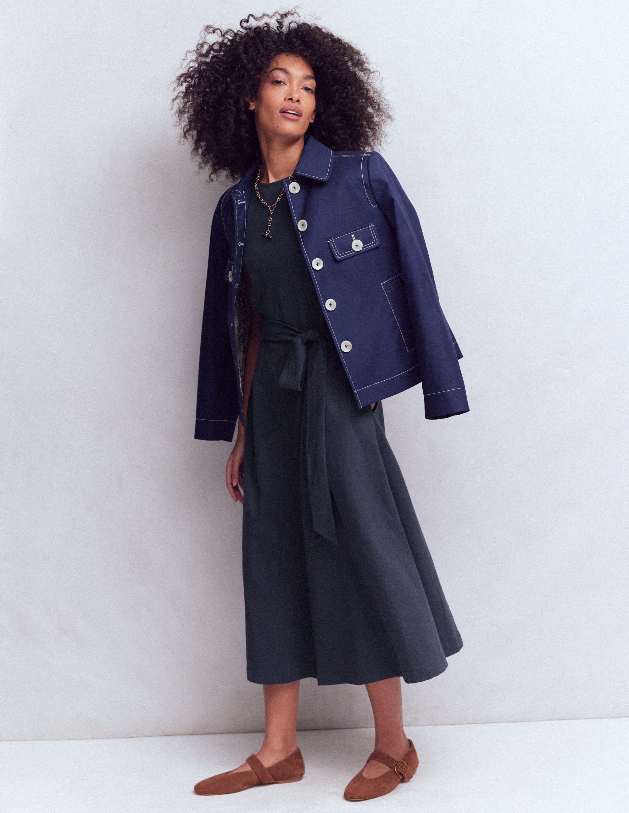 Eve Jersey-Midikleid-Marineblau - Image 5