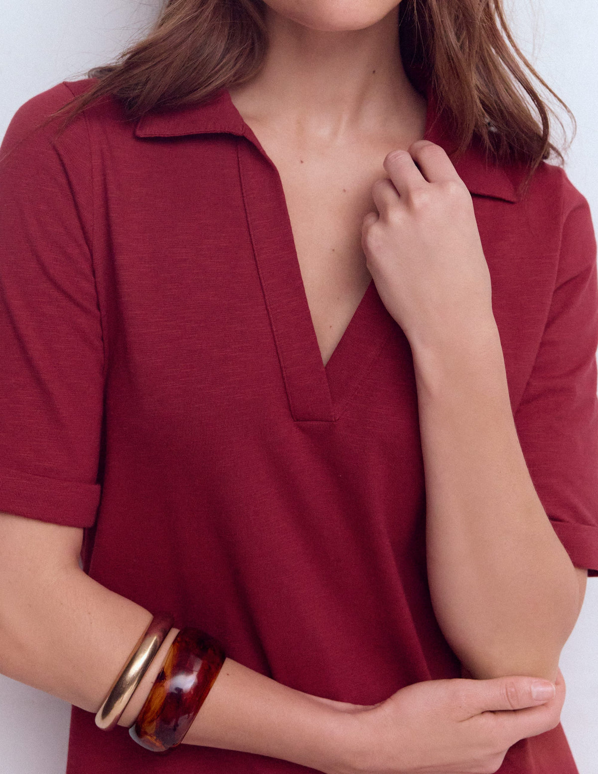 Tilda T-Shirt-Kleid aus Jersey-Sattes Kastanienbraun - Image 2