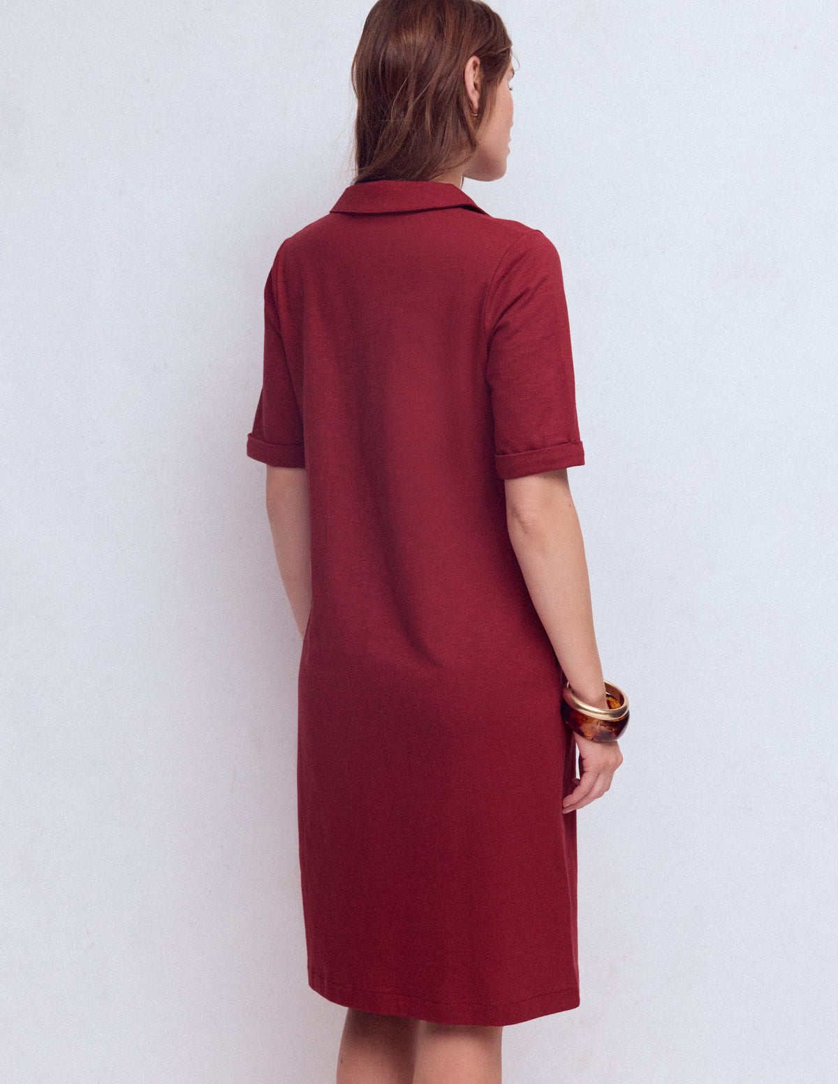 Tilda T-Shirt-Kleid aus Jersey-Sattes Kastanienbraun - Image 3