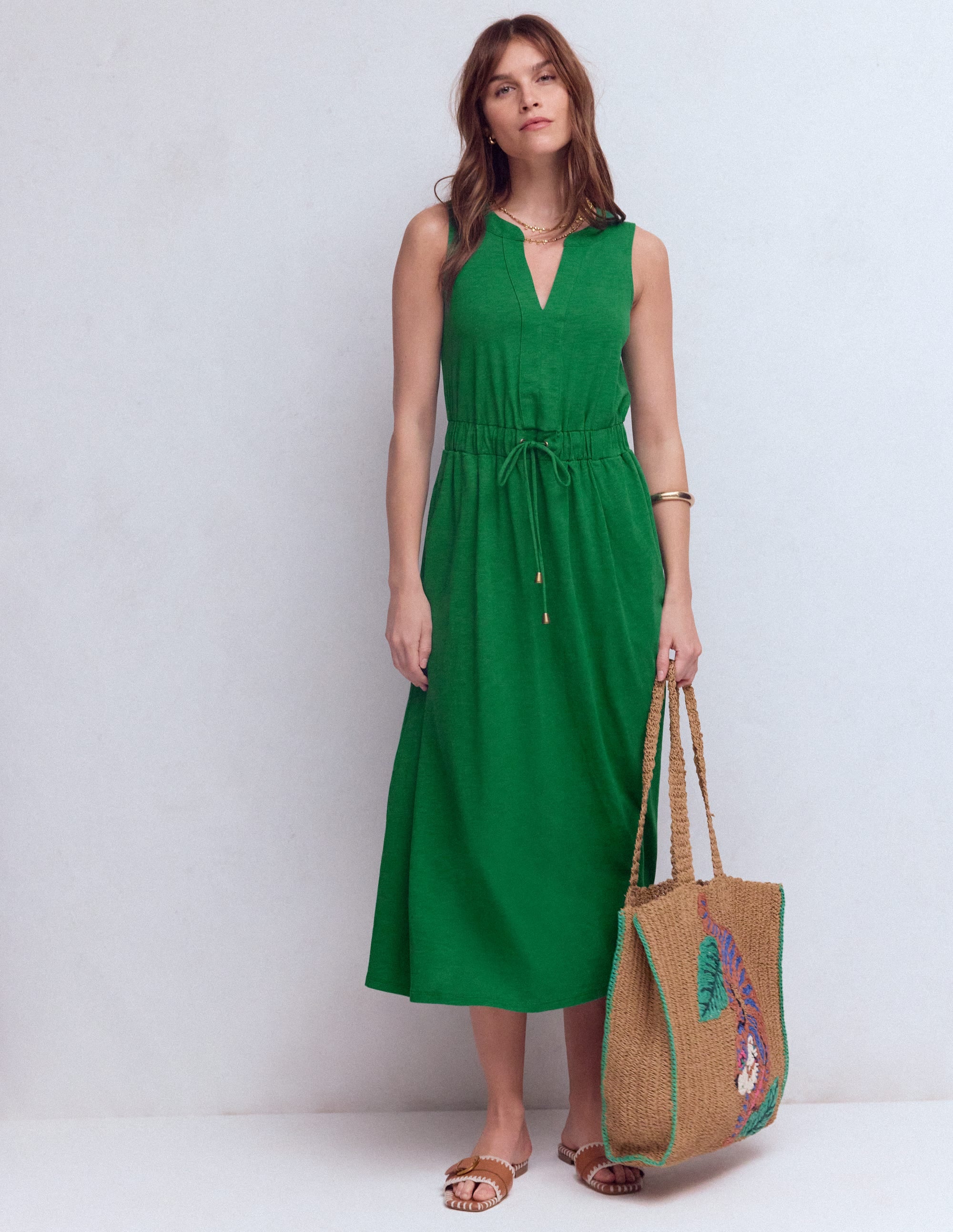 Delphine Jersey-Midikleid-Frisches Grün - Image 1