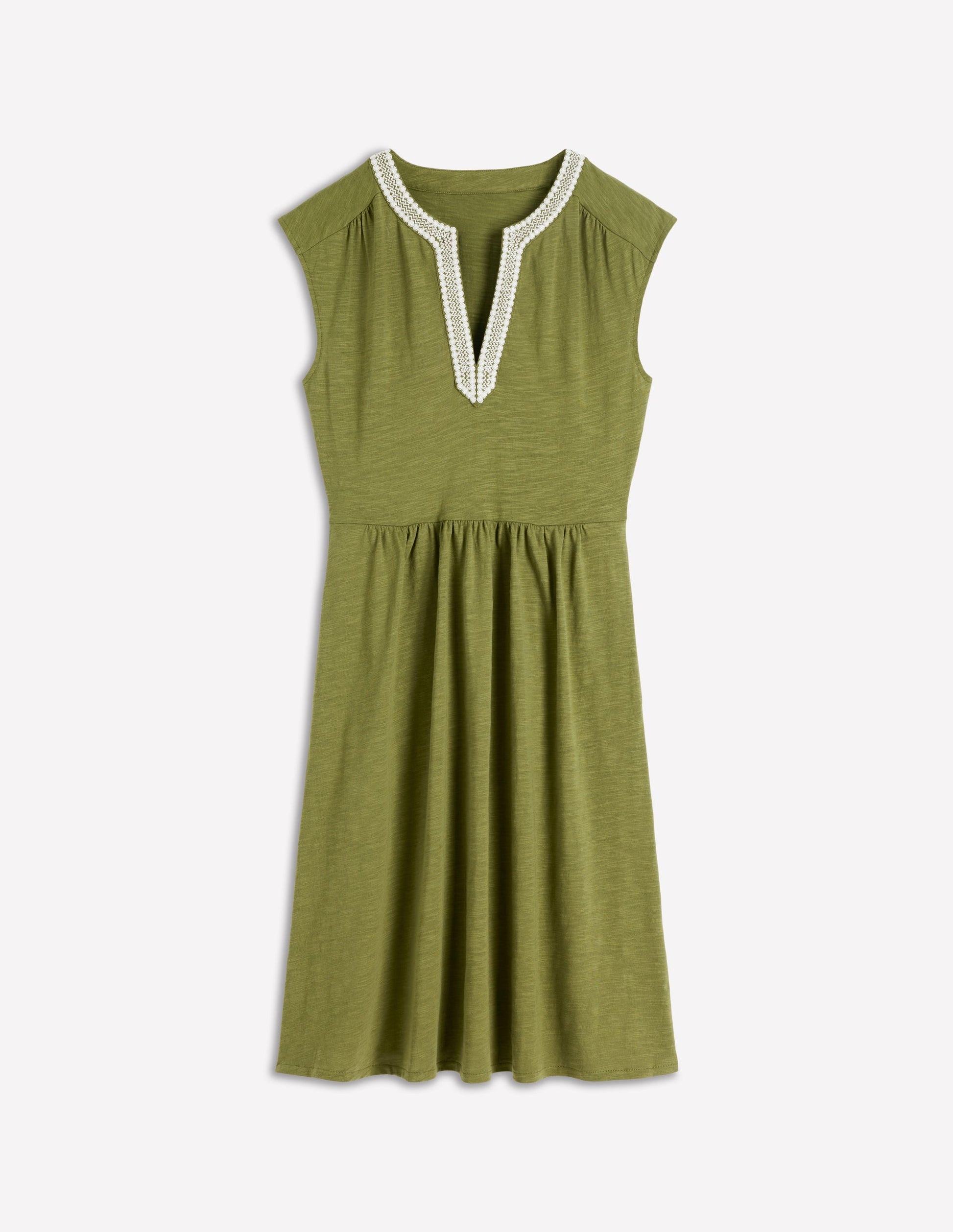 May Embroidered Short Dress-Olive-5