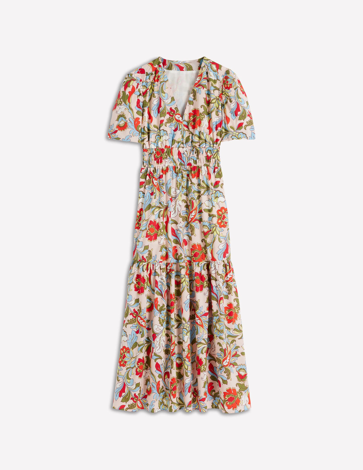 Irene Baumwollkleid mit Puffärmeln-Bunt, Botanisches Muster - Image 5