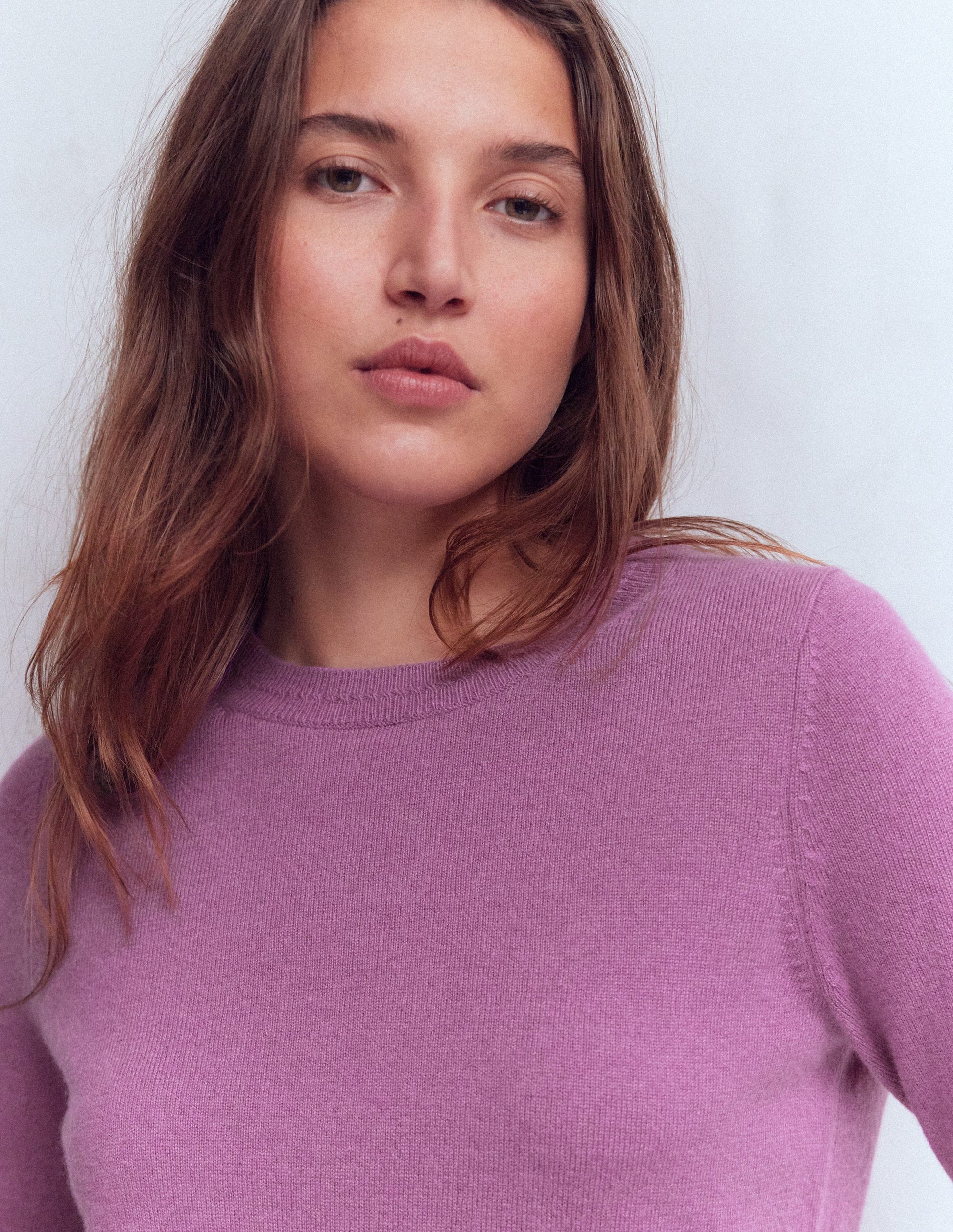 Eva Kaschmirpullover mit Rundhalsausschnitt-Rotklee-Rosa-2