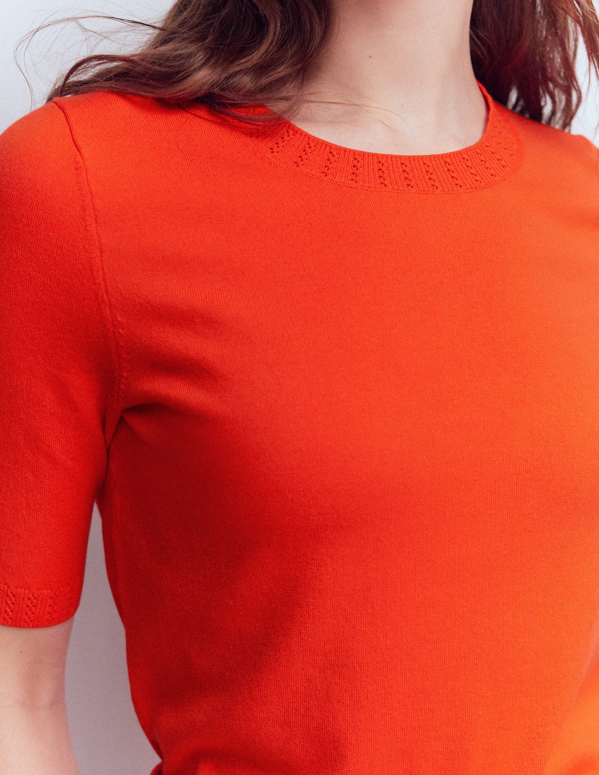 Emilia Baumwoll-T-Shirt mit Rundhalsausschnitt-Abendrot-Orange-2