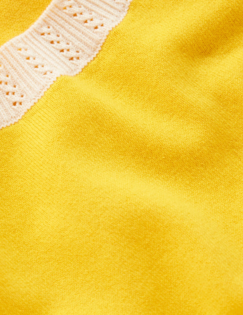 T-shirt col rond Emilia en coton-Jaune ananas, ivoire-6
