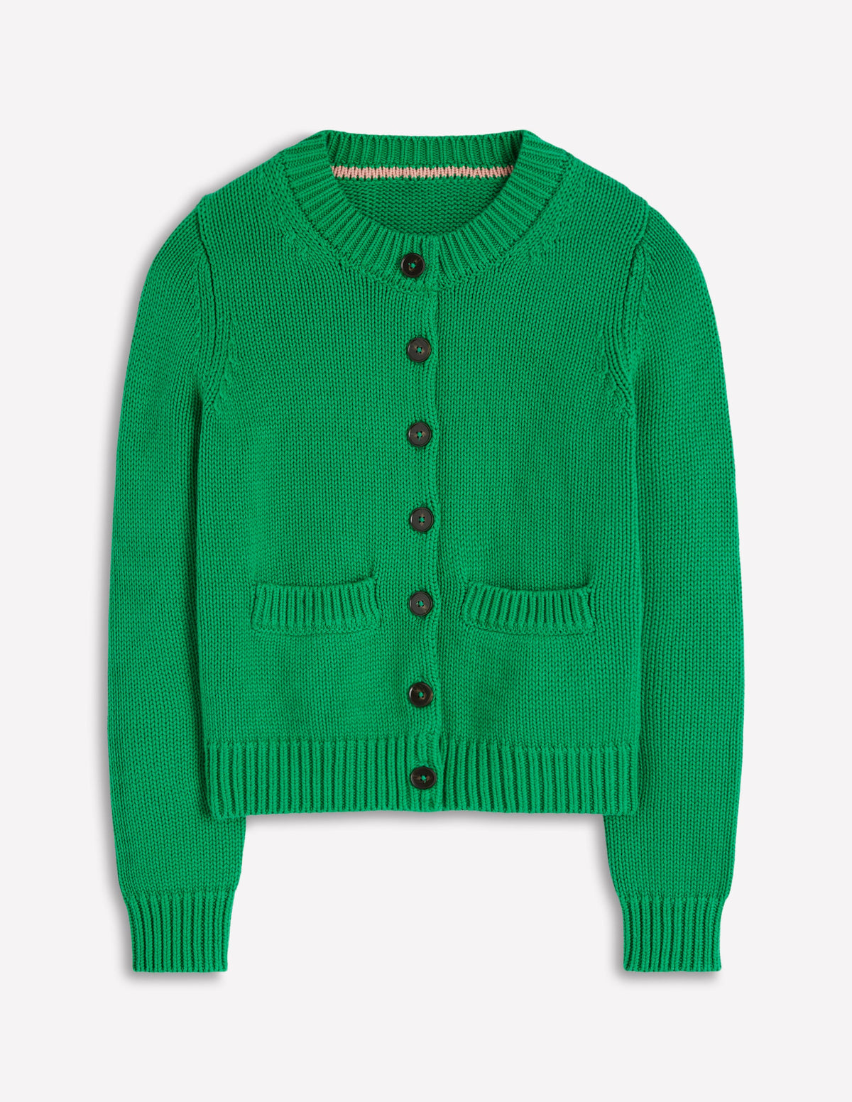 Lucy Grob gestrickte Baumwollstrickjacke-Grünes Tamburin - Image 6