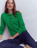 Lucy Grob gestrickte Baumwollstrickjacke-Grünes Tamburin