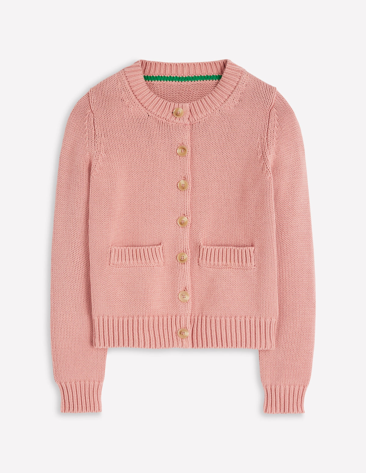 Lucy Grob gestrickte Baumwollstrickjacke-ROSA - Image 5