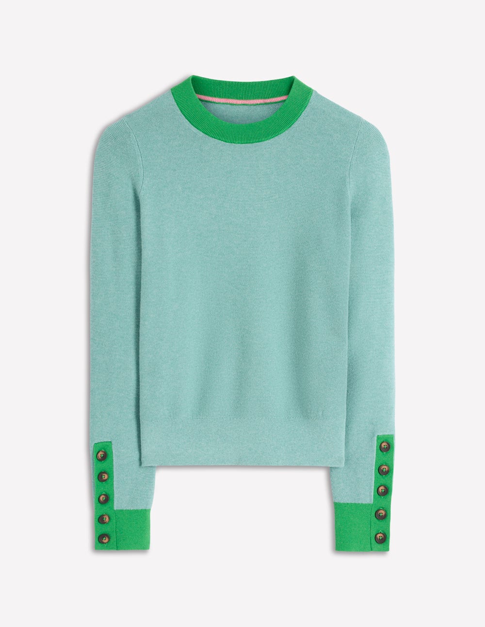 Grace Pullover in Blockfarben-Gedecktes Jade-Blau - Image 5