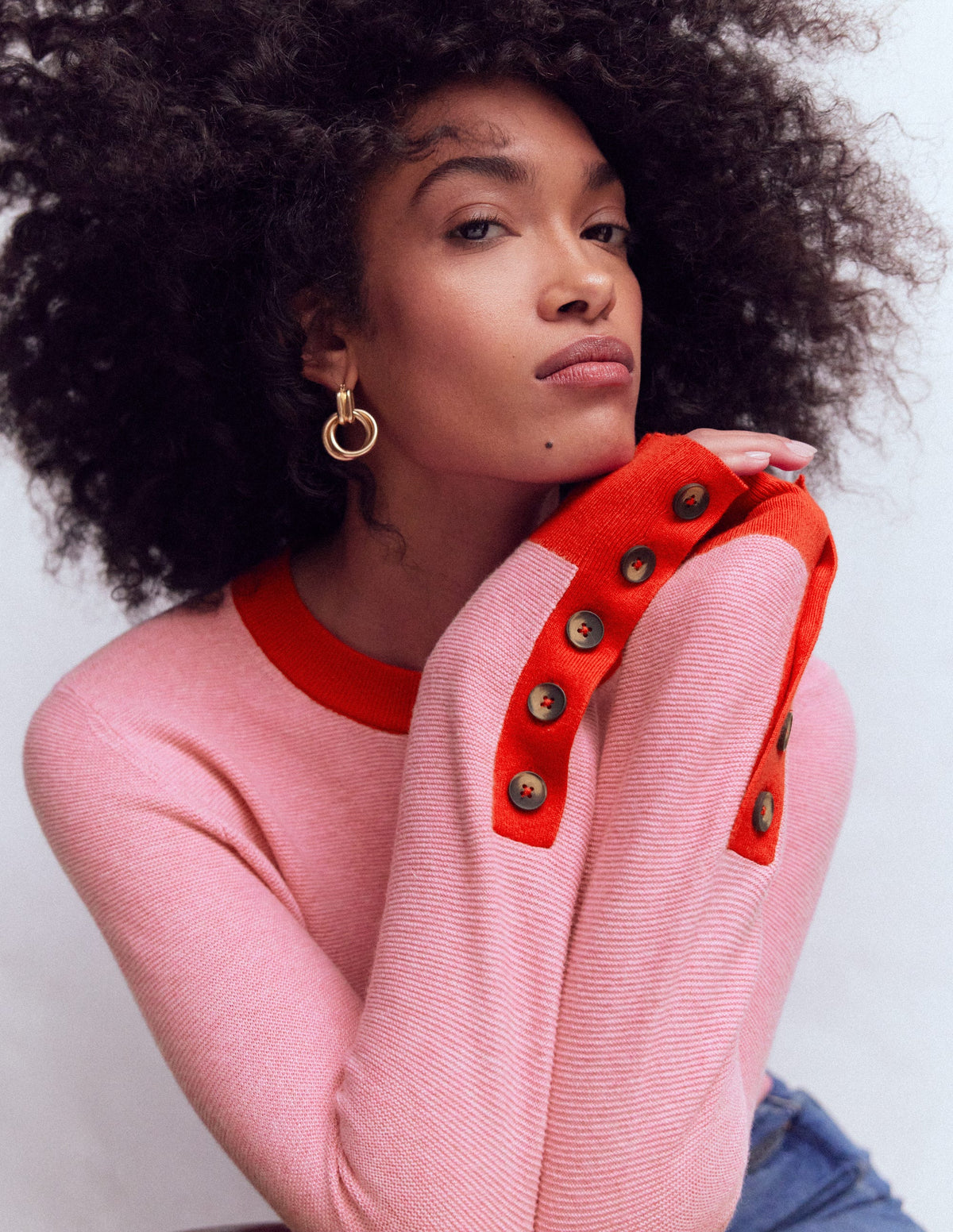 Grace Pullover in Blockfarben-Pink Lady - Image 2