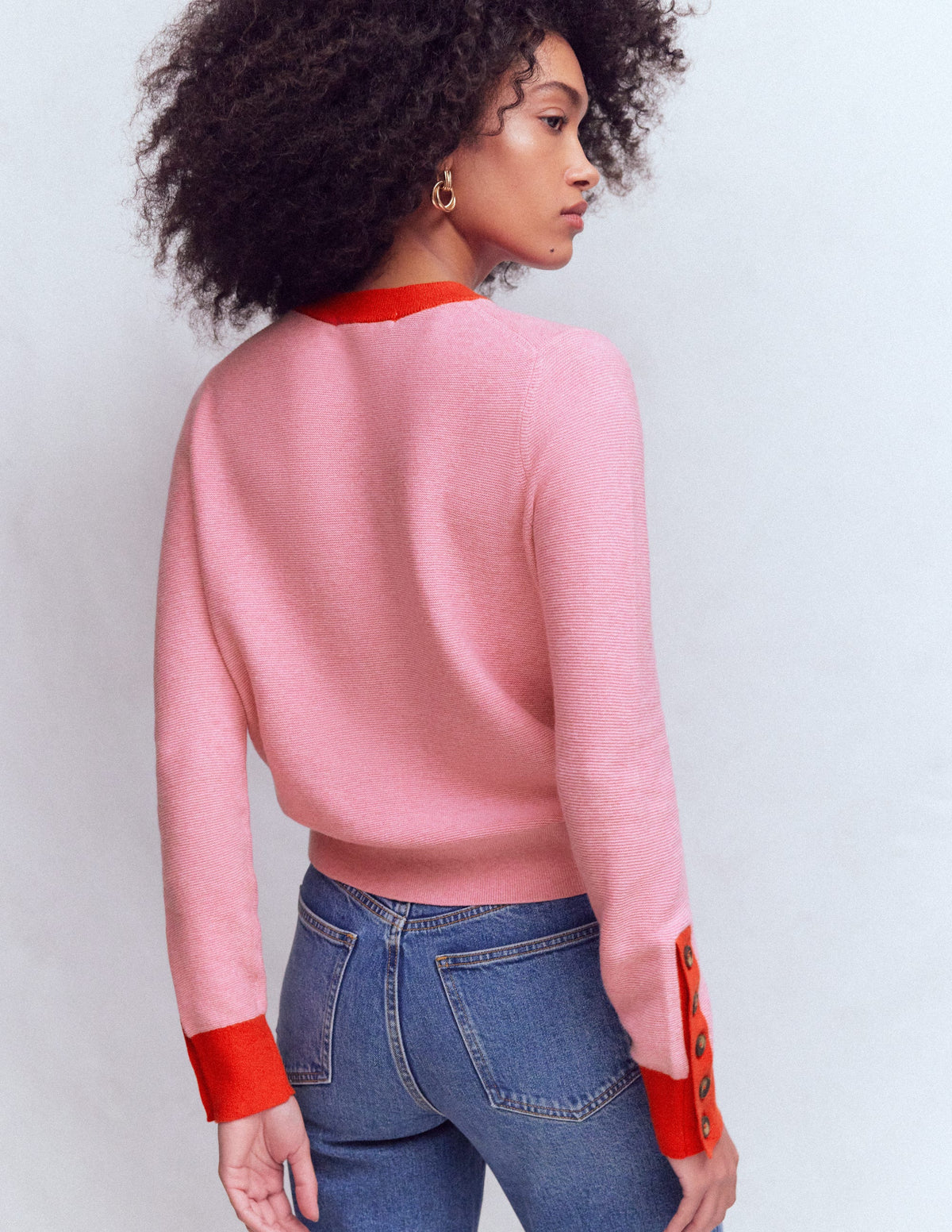 Grace Pullover in Blockfarben-Pink Lady - Image 3