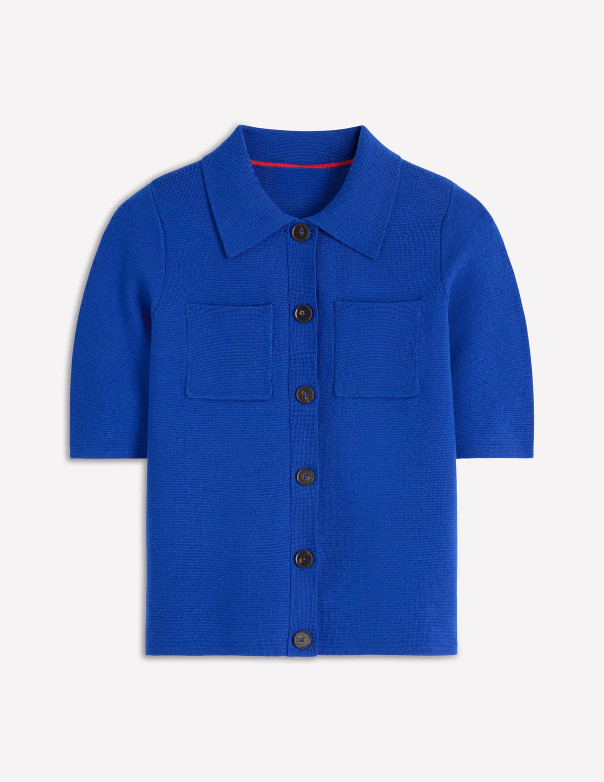 Chemise manches courtes en maille-Bleu vif-5