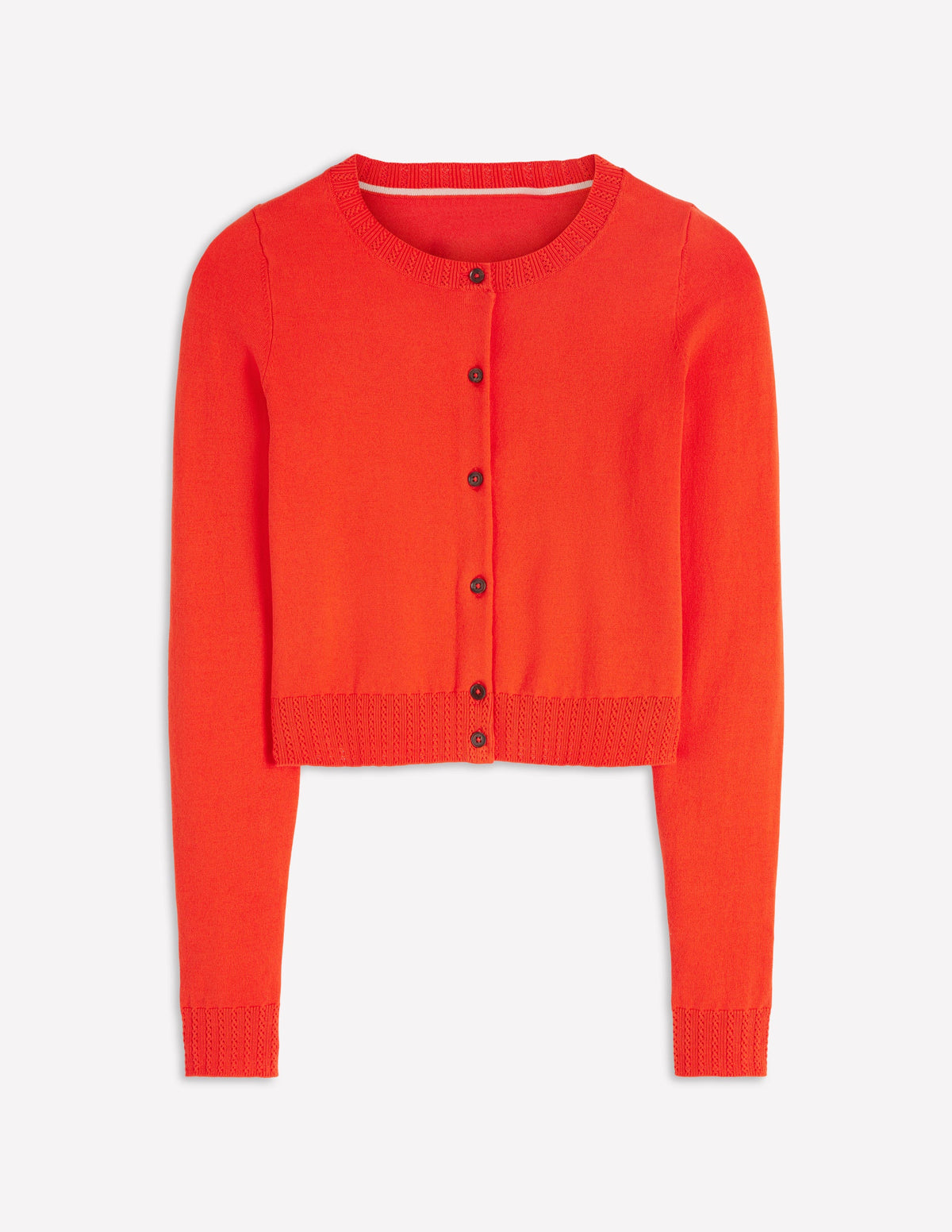 Emilia Verkürzte Baumwollstrickjacke-Abendrot-Orange - Image 5