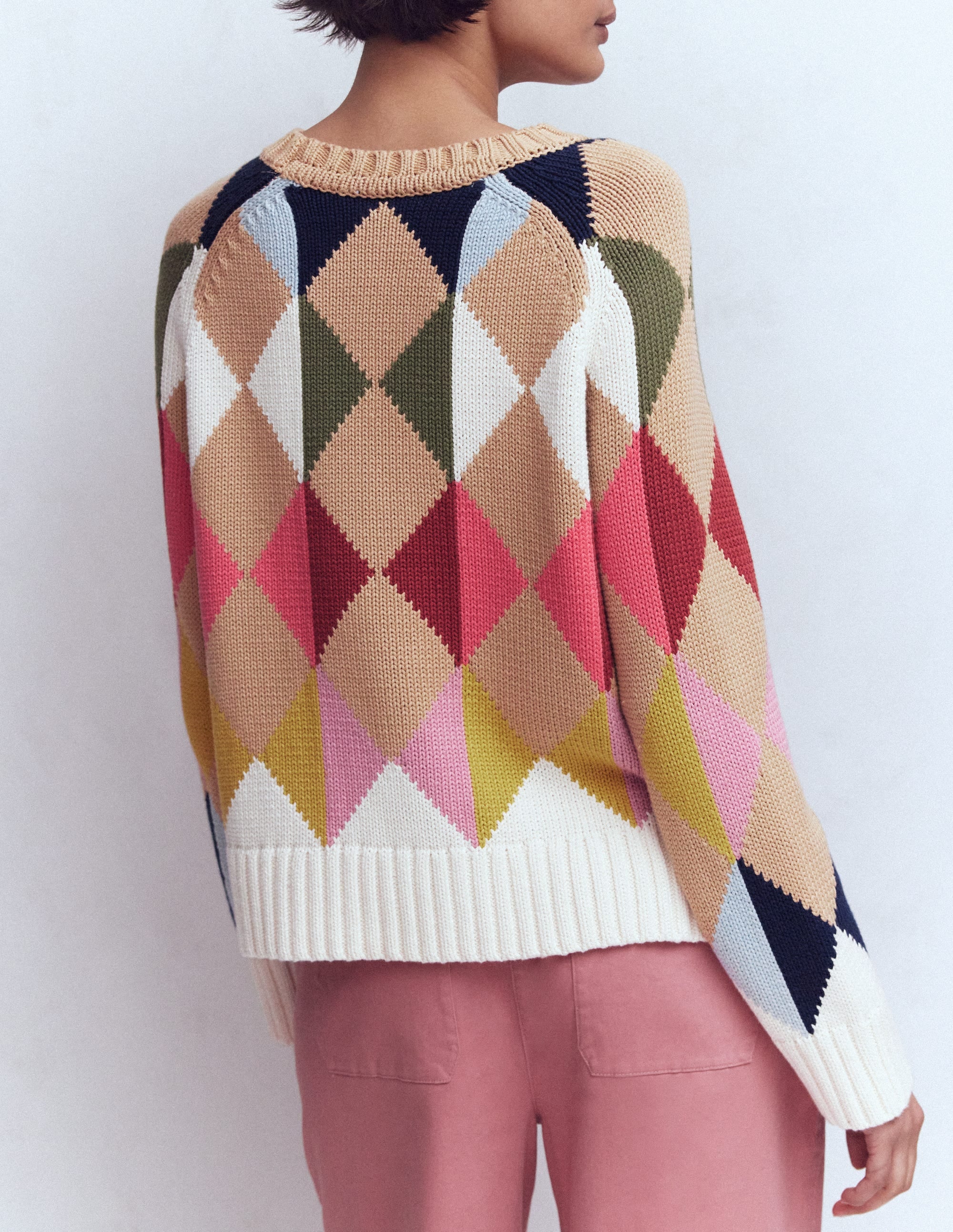 Camilla Argyle-Pullover aus Baumwolle-Bunt, Argyle-Muster - Image 3