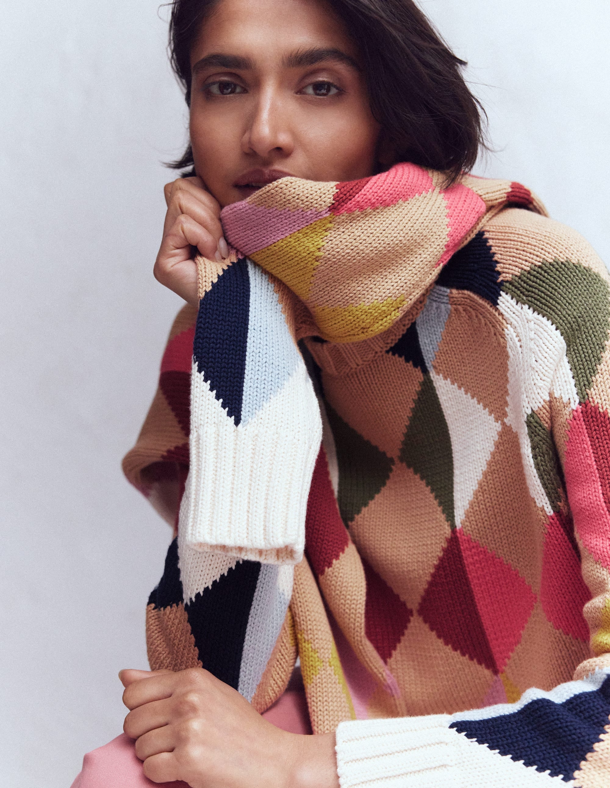 Camilla Argyle-Pullover aus Baumwolle-Bunt, Argyle-Muster - Image 4