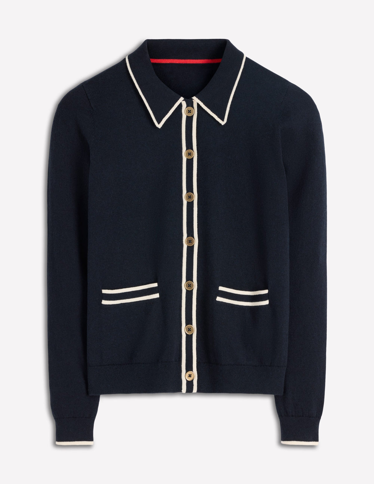 Liz Strickjacke mit Kragen-Marineblau-5