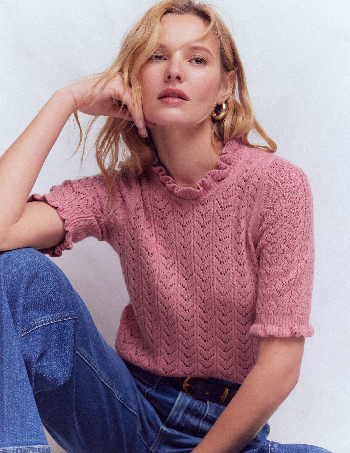 Eloise Frill T-Shirt-Spring Blossom Pink - Image 4