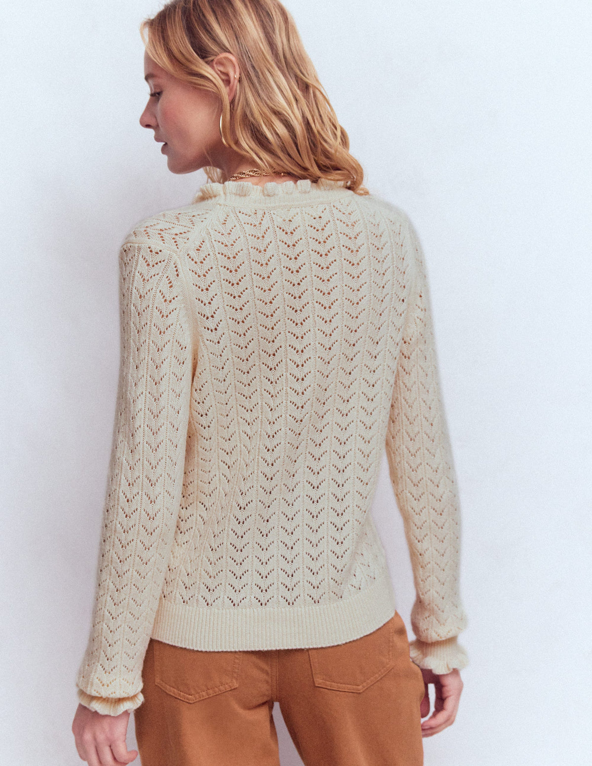 Eloise Henley-Pullover mit Rüschen-Warmes Naturweiß - Image 3