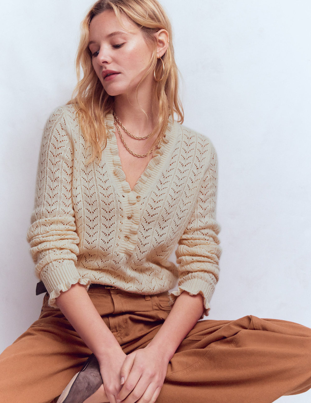 Eloise Henley-Pullover mit Rüschen-Warmes Naturweiß - Image 5