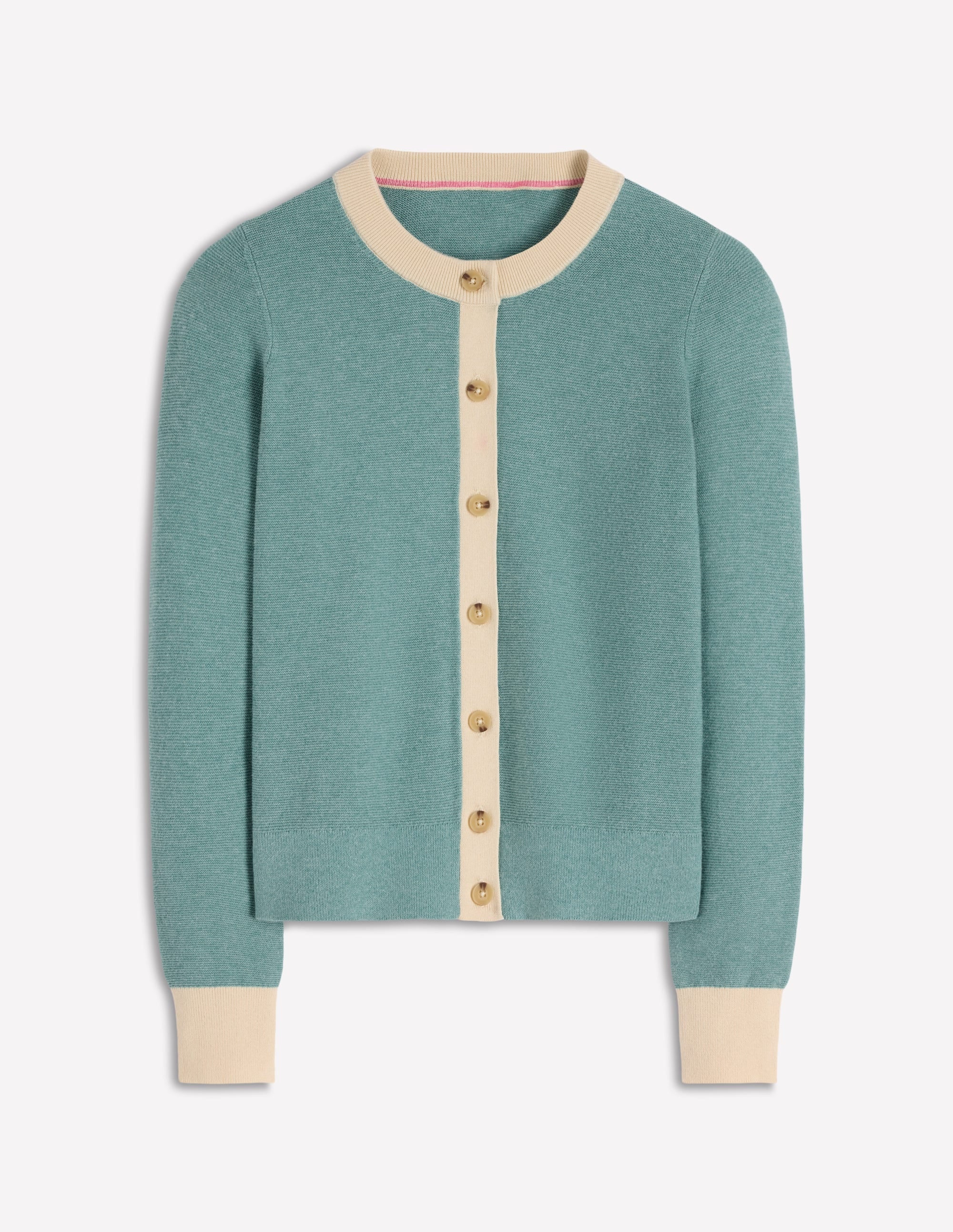 Grace Strickjacke in Blockfarben-Gedecktes Jadeblau - Image 5