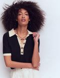 Grace T-Shirt in Blockfarben-Marineblau