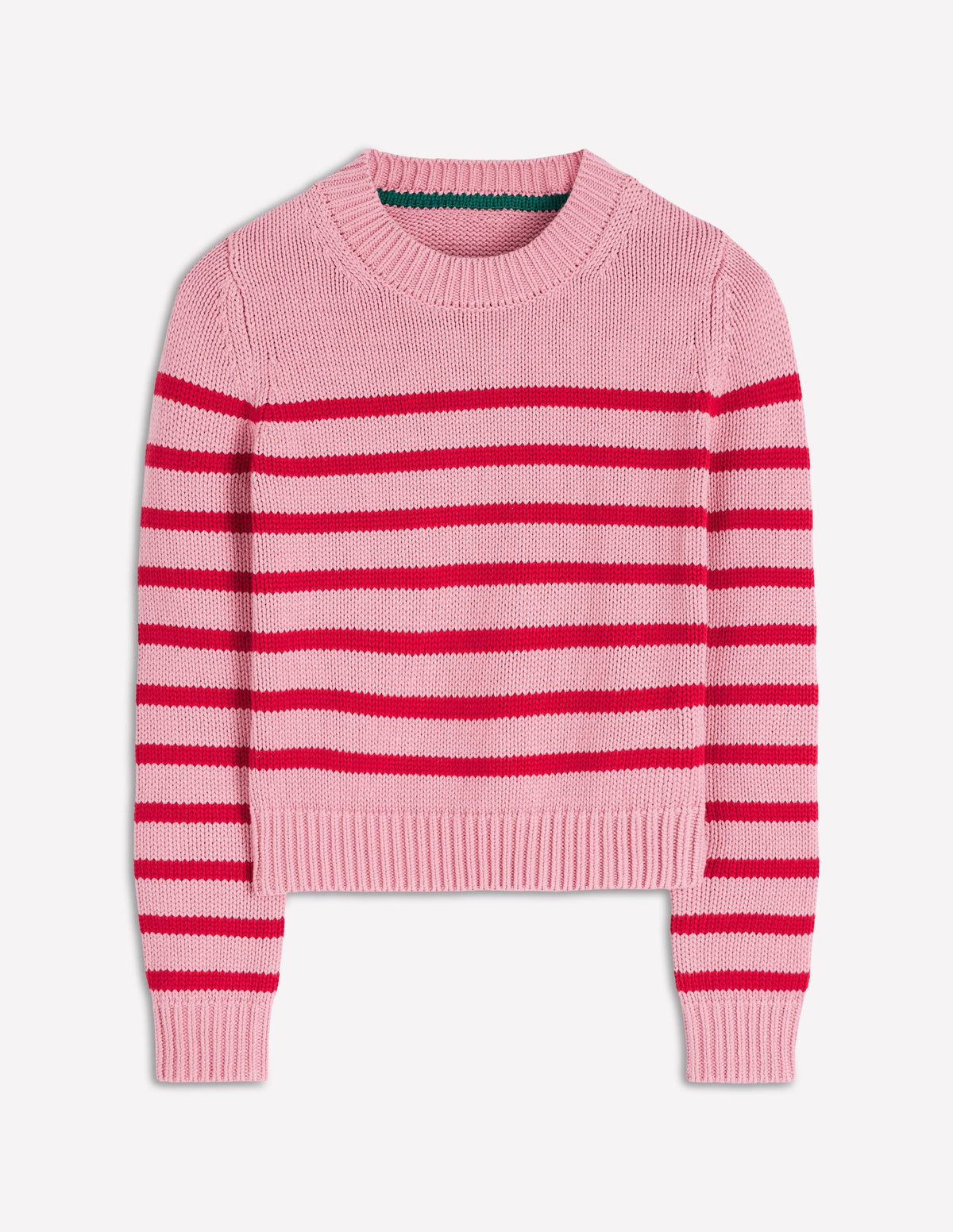 Lucy Grob gestrickter Baumwollpullover-Rosa/Rot - Image 6