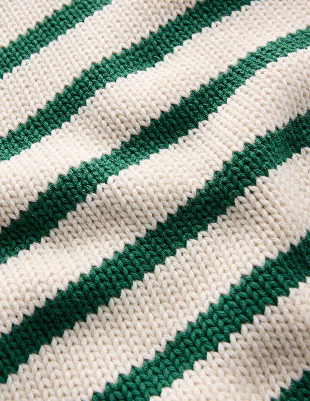 Lucy Chunky Cotton Jumper-Ivory and Jewel Green Stripe-6