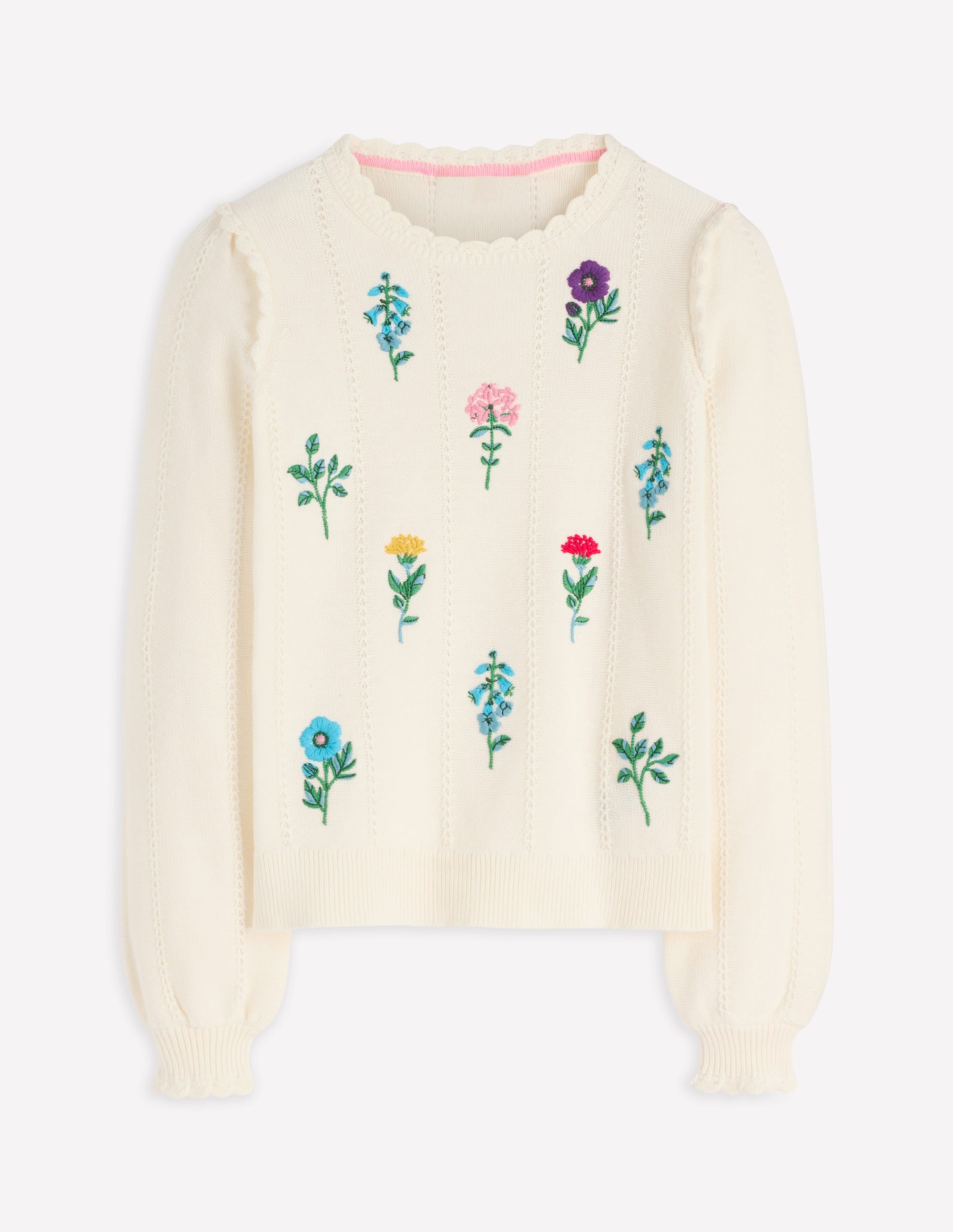 Valeria Pullover mit Häkelbesatz-Warmes Naturweiß, Stickerei - Image 7