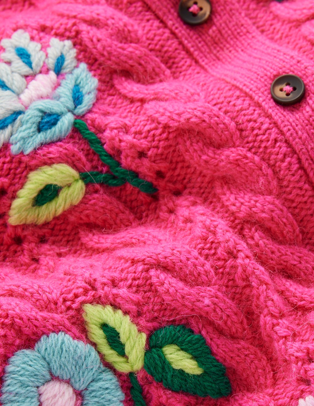 Liv Bestickte Strickjacke mit Zopfmuster-Rosarot - Image 6