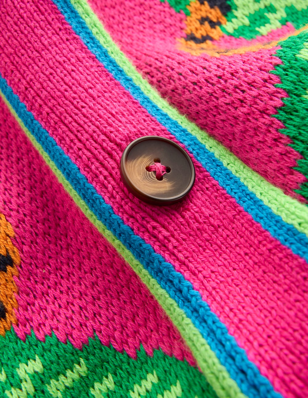 Jacquard-Strickjacke mit Gürtel-Rosa Schafgarbe Tiger - Image 8