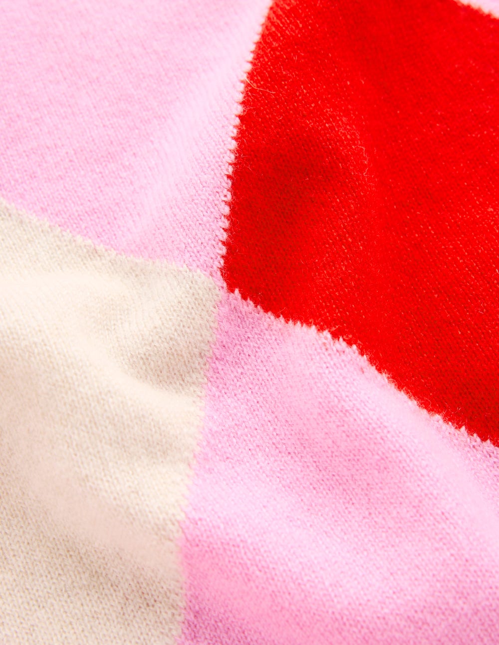 Anastasia Kaschmirpullover-Rot und Rosa Argyle - Image 7
