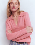 Henley-Pullover aus Baumwolle-Graurosa