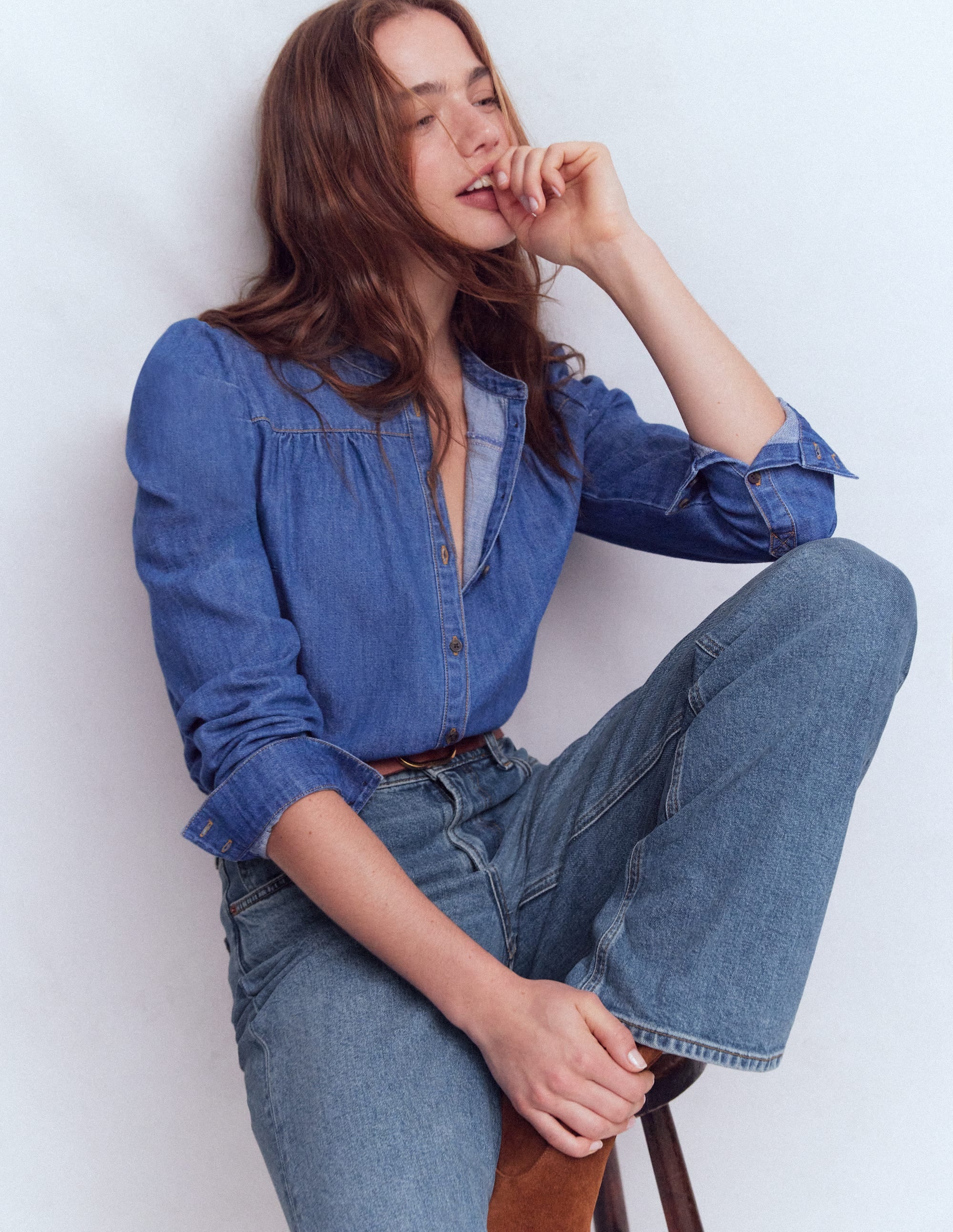 Jeans mit hohem Bund und geradem, weitem Bein-Beatnik Red - Image 1