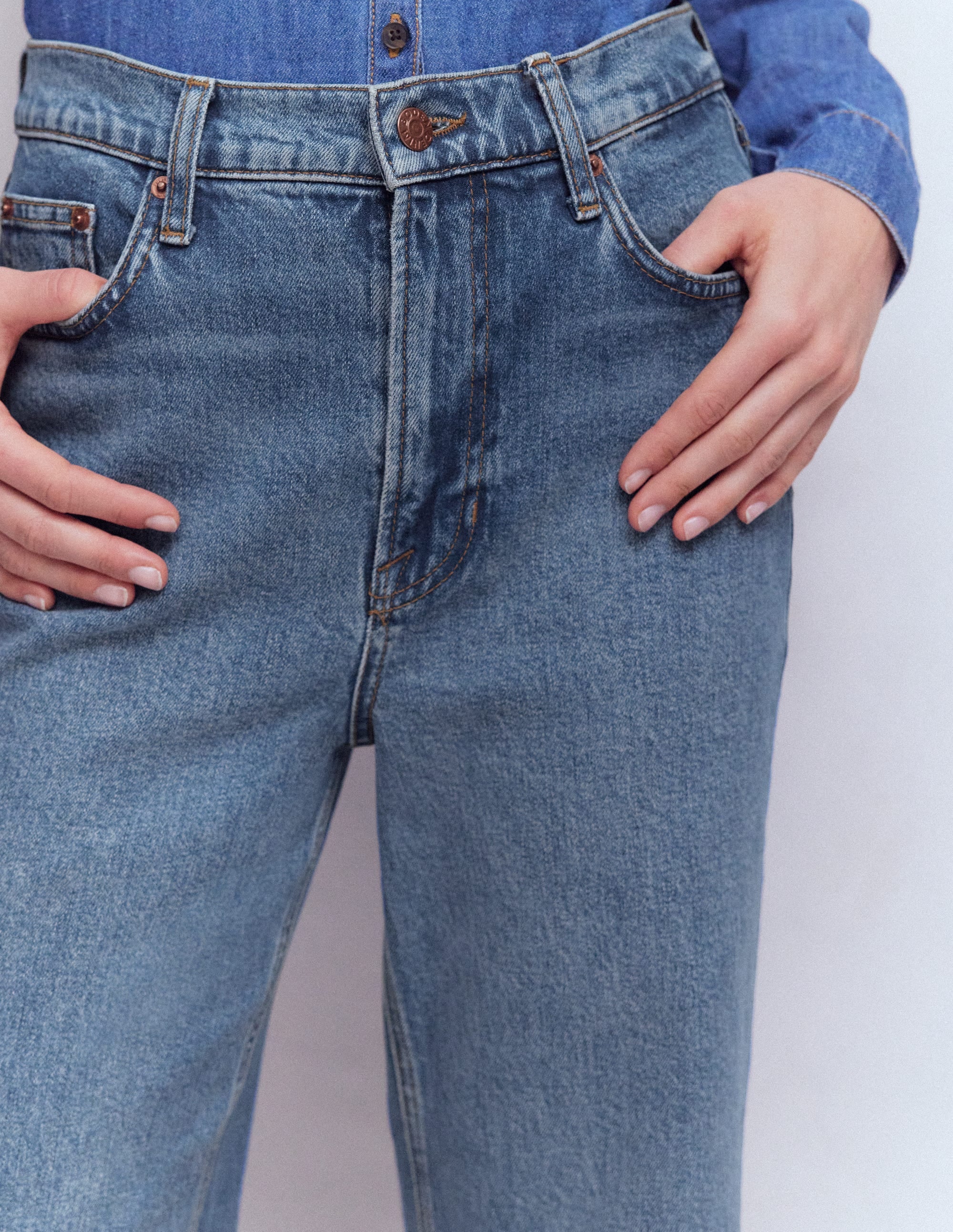 Jeans mit hohem Bund und geradem, weitem Bein-Beatnik Red - Image 2