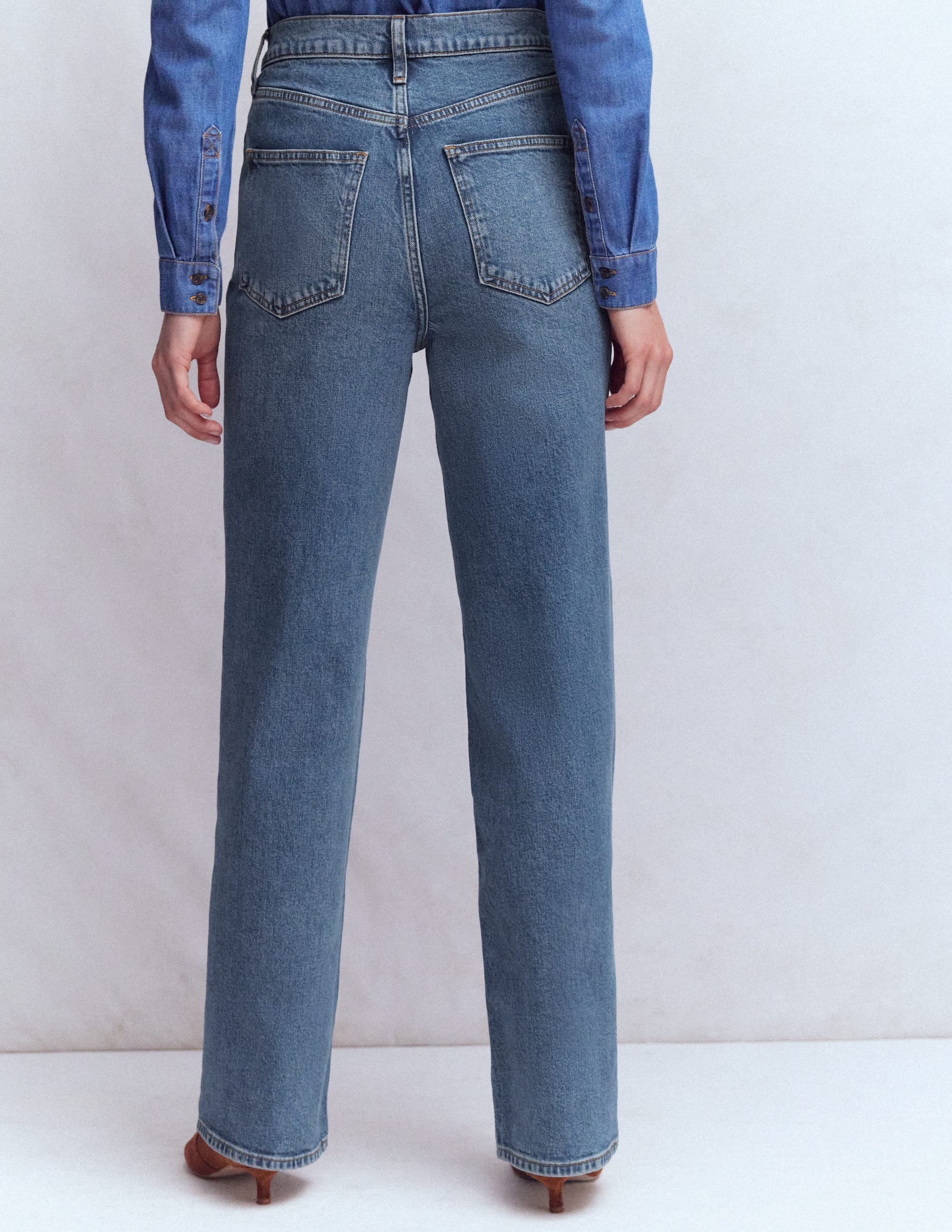 Jeans mit hohem Bund und geradem, weitem Bein-Beatnik Red - Image 3