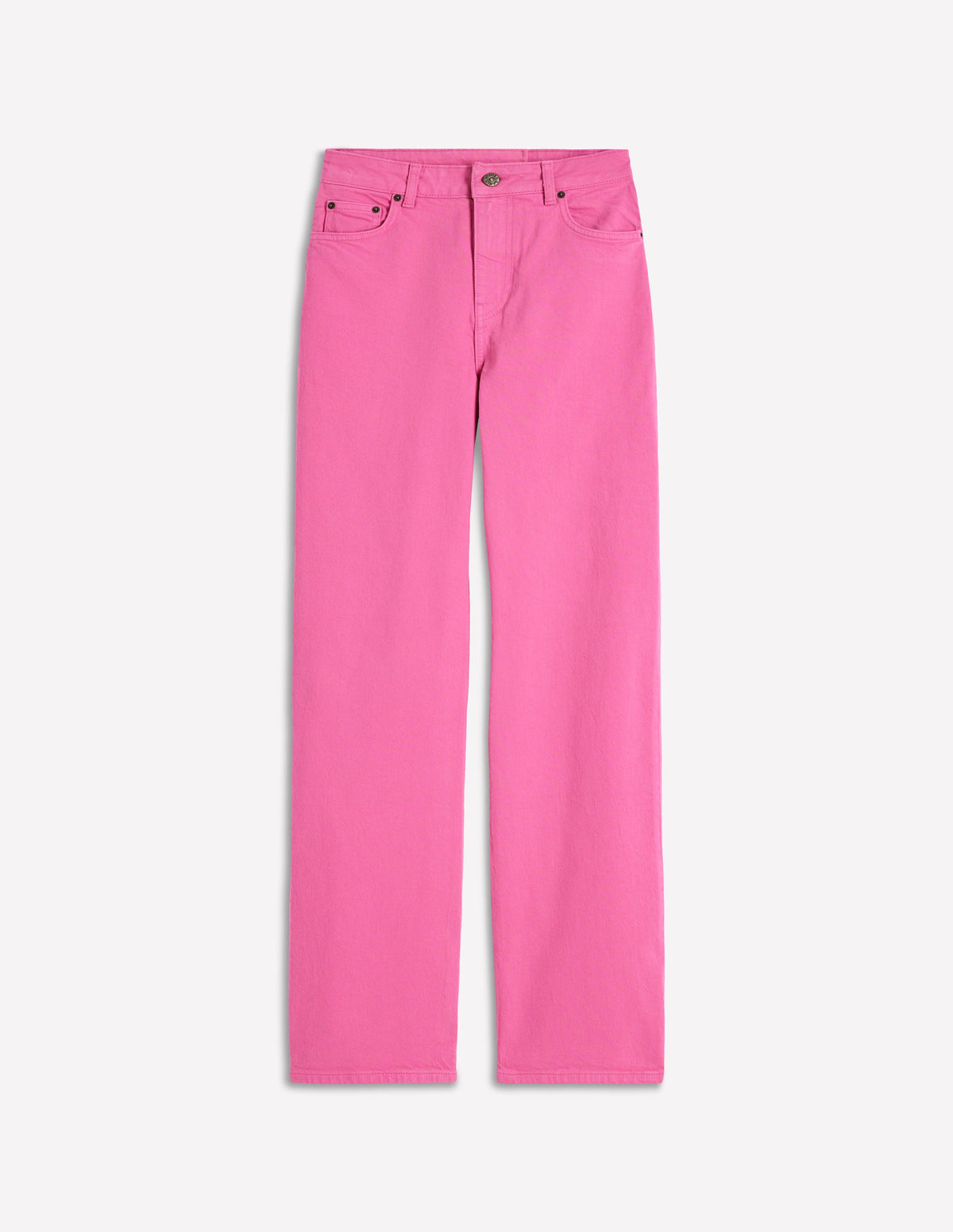 Jean droit taille haute-Rose vif - Image 6