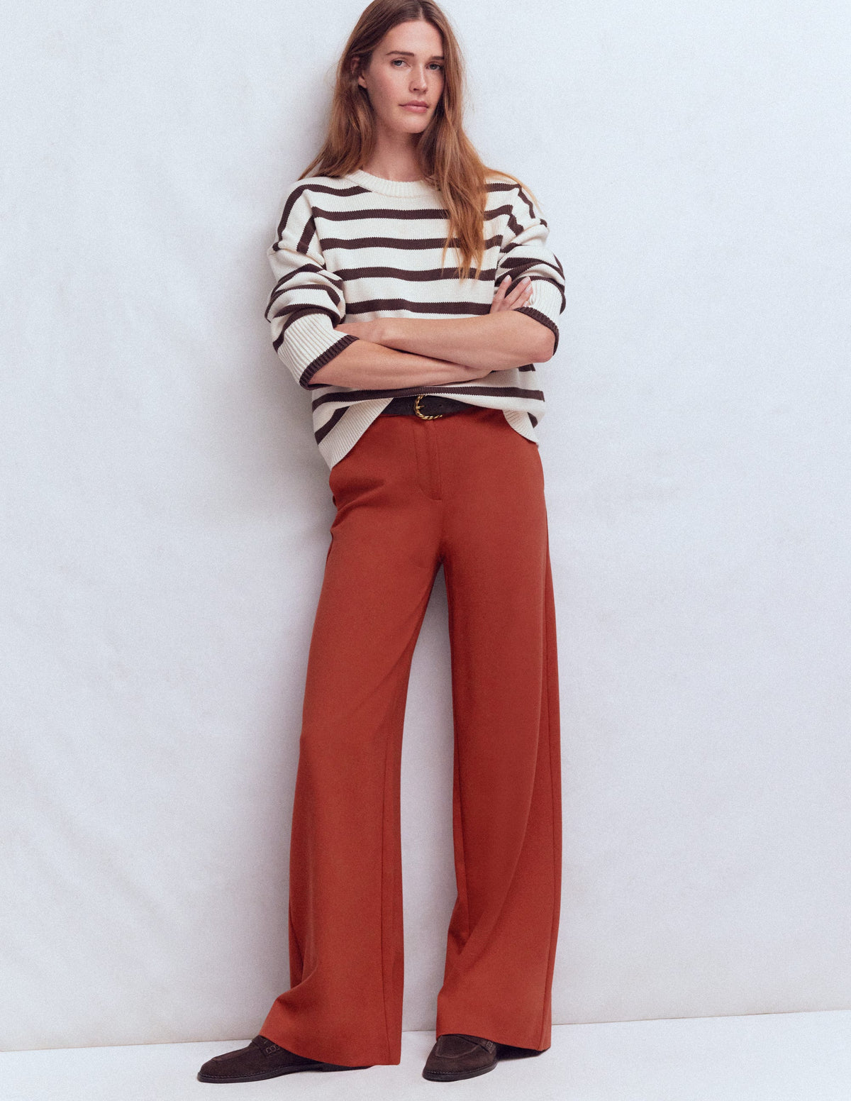 Belgravia Ponte-Hose-Braun-Orange-1