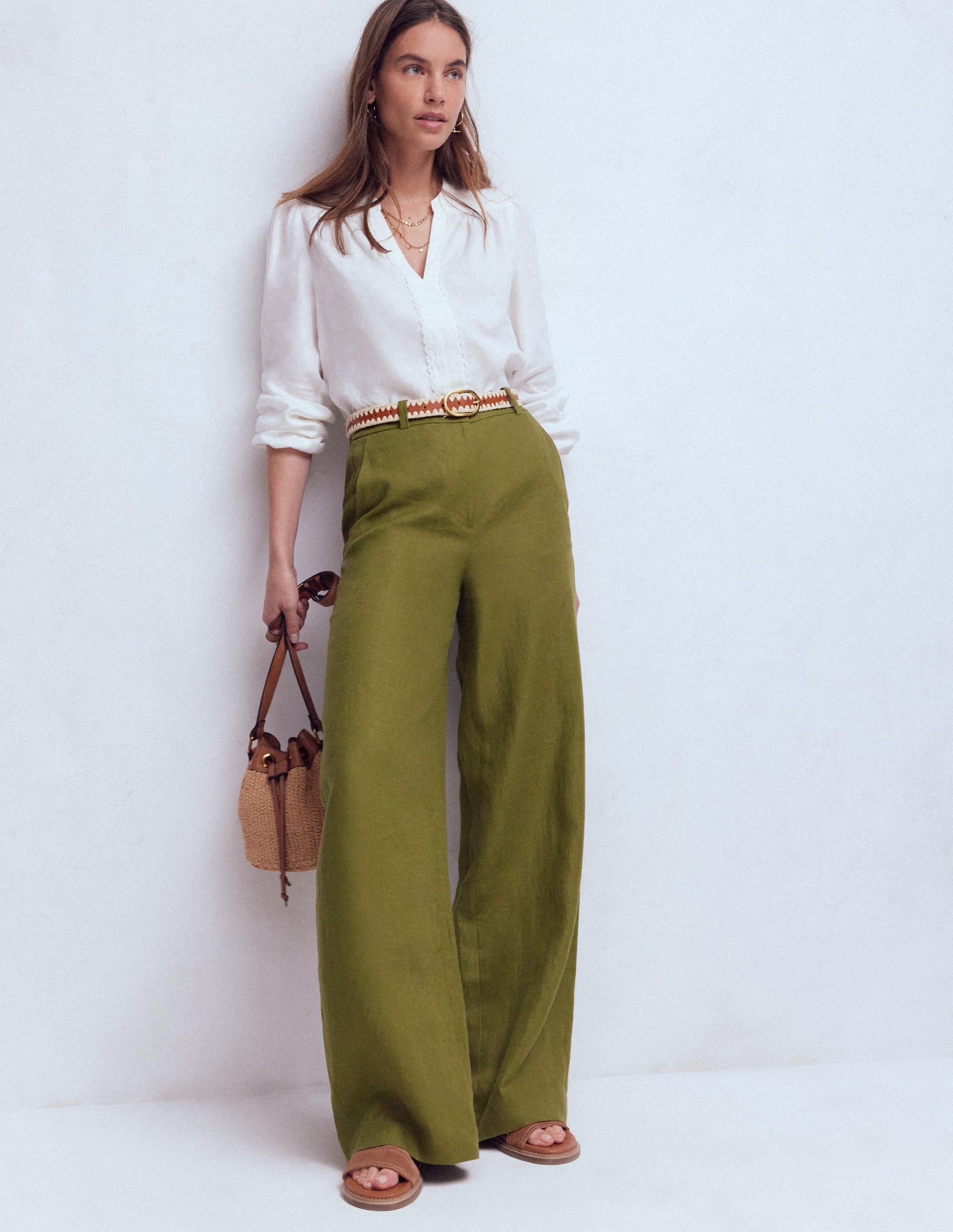 Belgravia Leinenhose-Olivgrün - Image 1