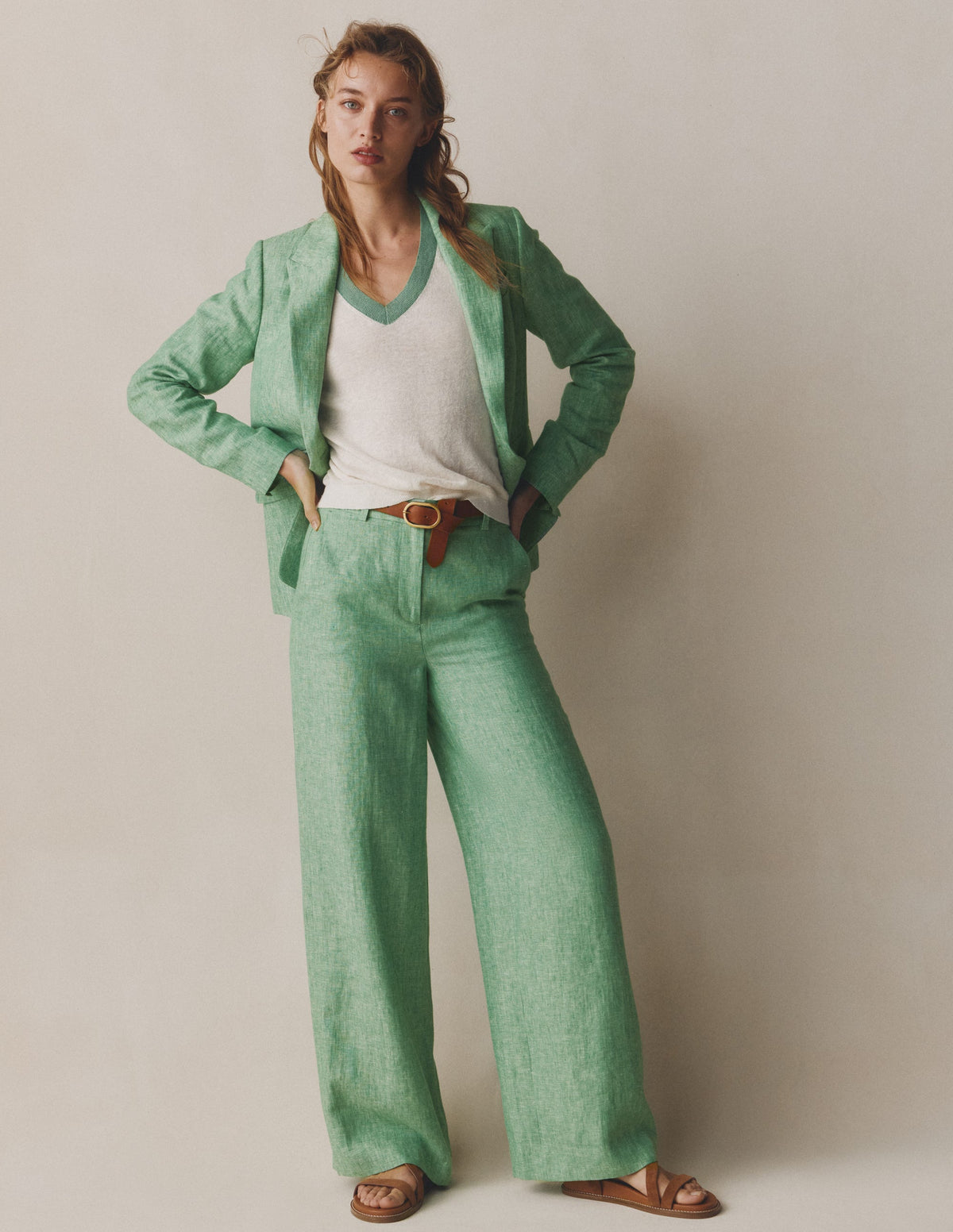 Belgravia Leinenhose-Aloe-Grün Chambray-6