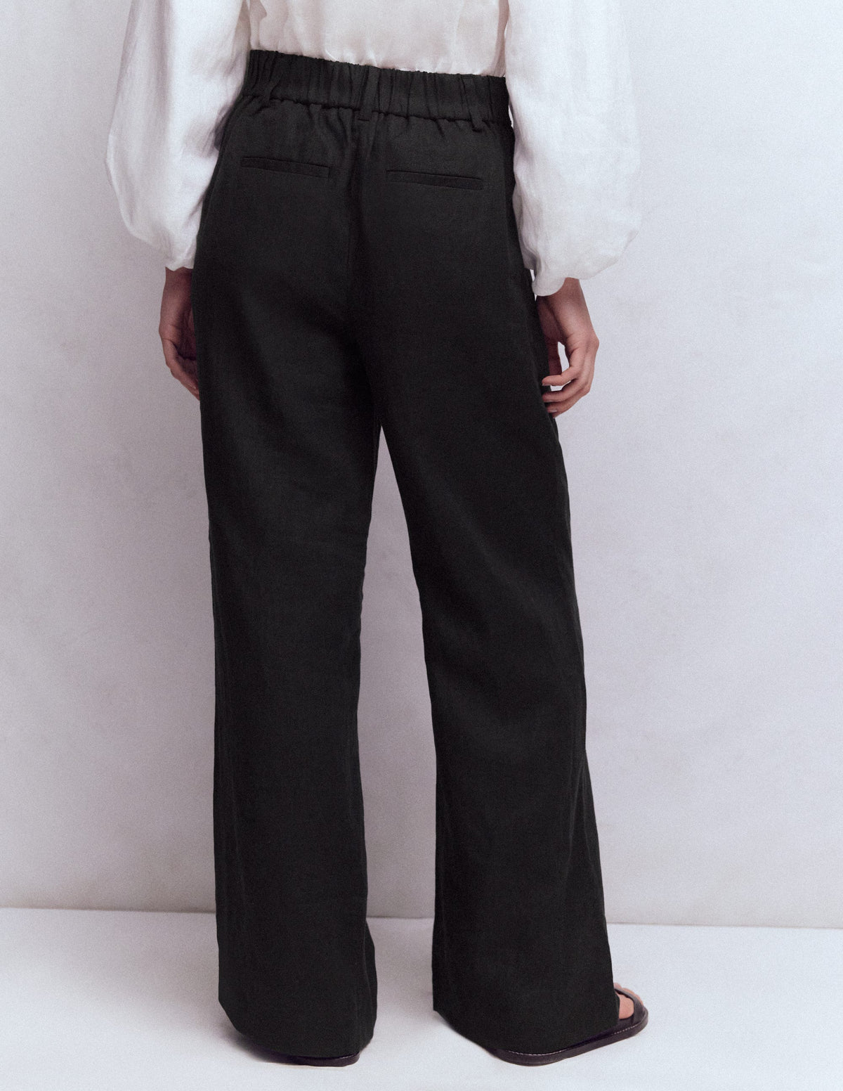 Kensington Leinenhose-Schwarz-3