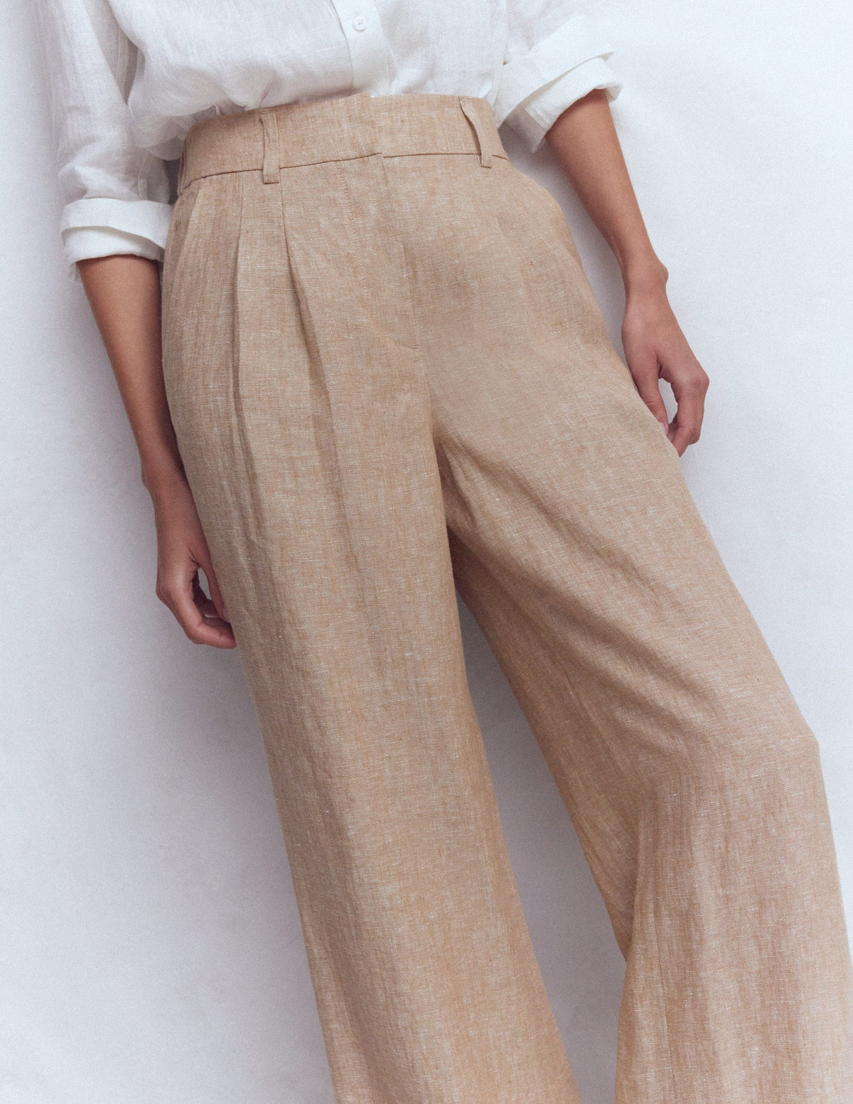 Kensington Leinenhose-Cappuccino Chambray-2