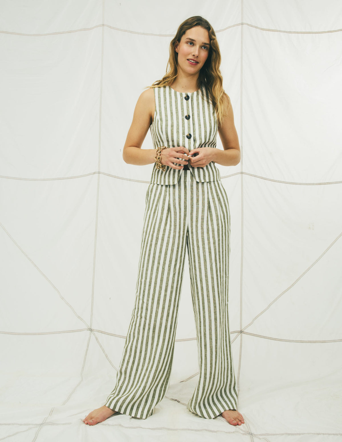 Kensington Linen Trousers-Mayfly Stripe-5