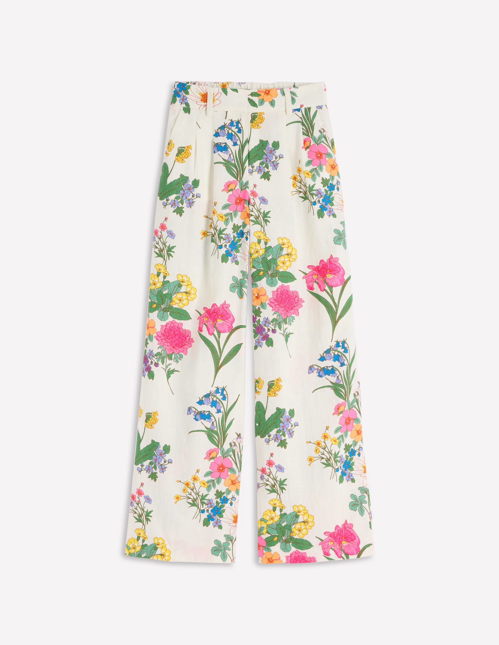 Kensington Leinenhose-Naturweiß, Zarte Blüten - Image 7