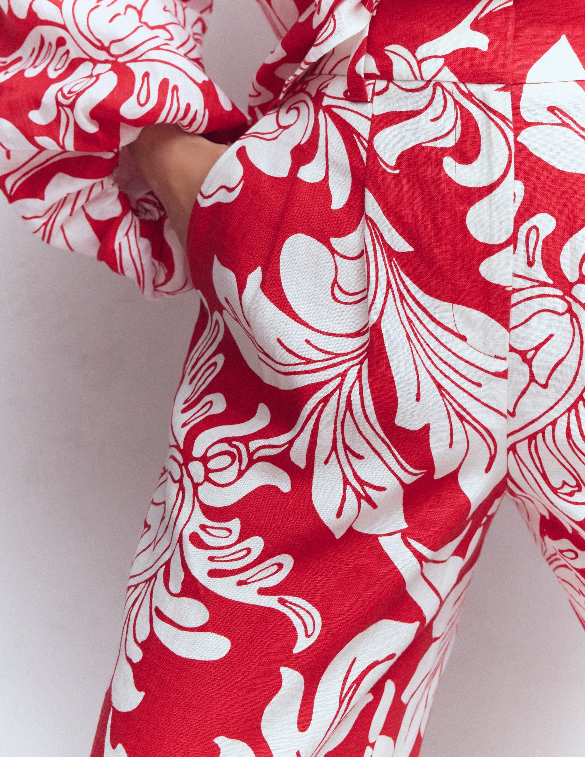 Kensington Leinenhose-Botanisches Muster - Image 2